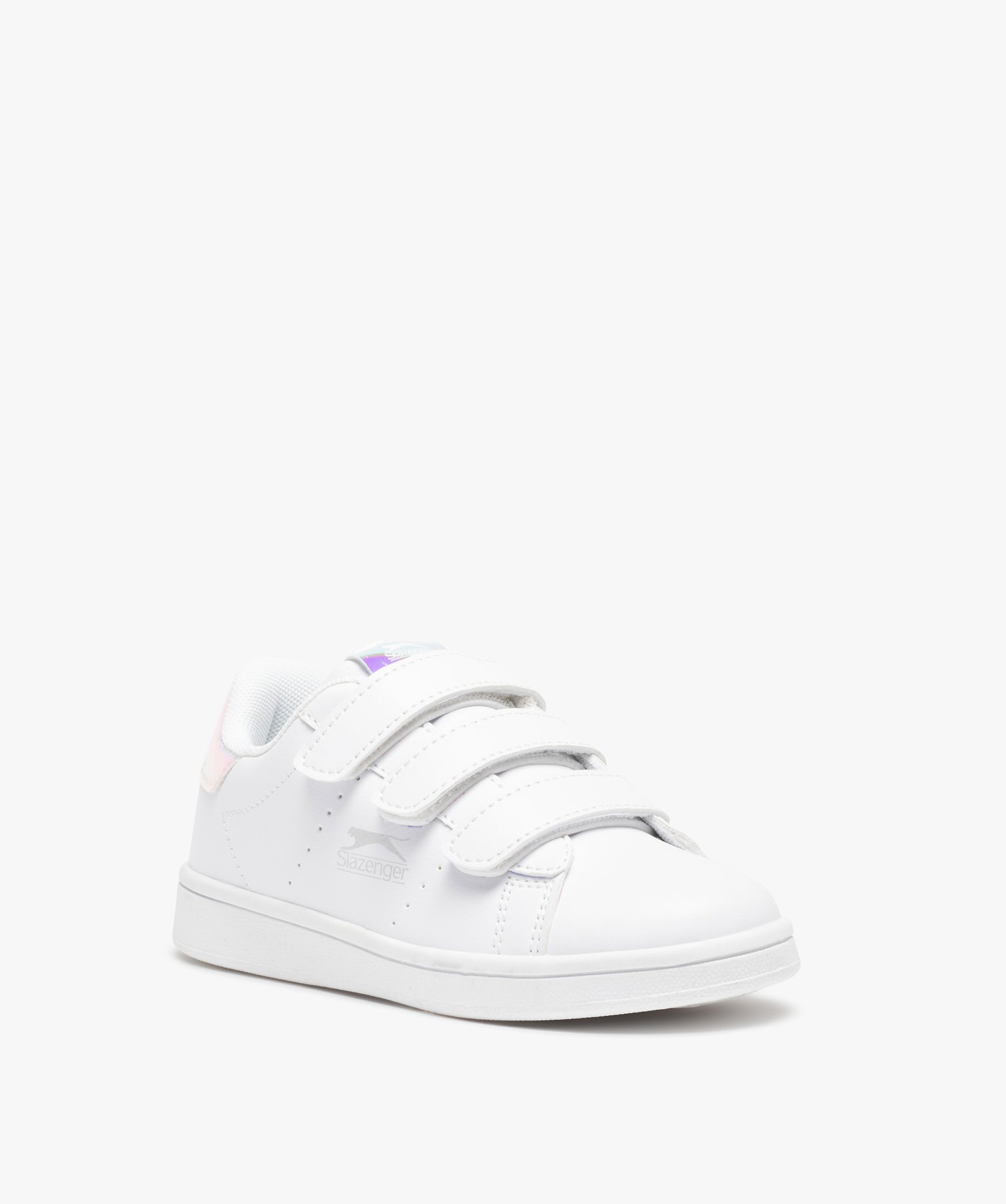 Baskets fille unies à scratchs et détails irisés - Slazenger blanc | GEMO