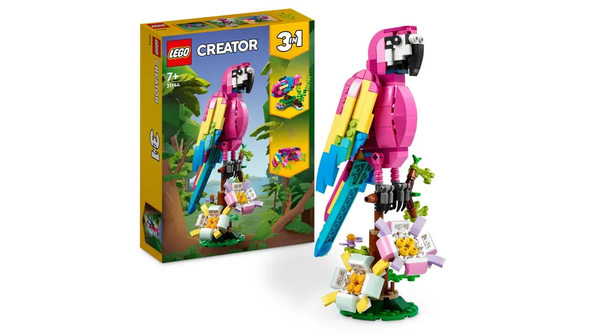 LEGO Creator 3in1 31144 Exotischer pinkfarbener Papagei