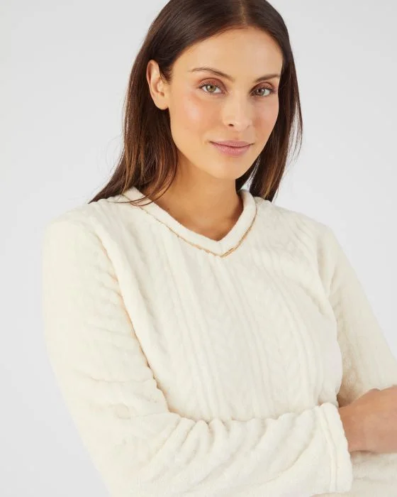Chemise de nuit maille torsadée douce et chaude Thermolactyl