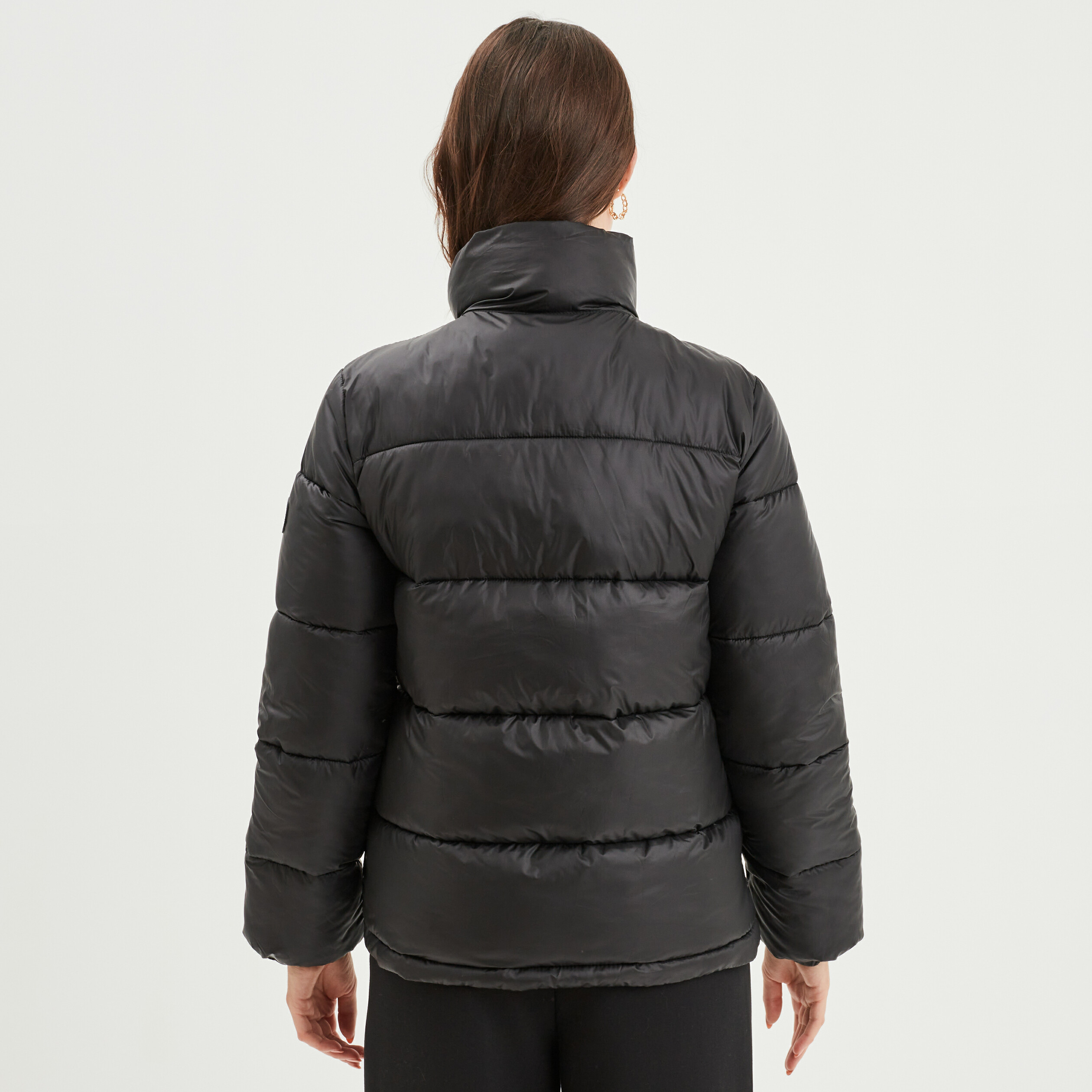 Doudoune col montant zippée noir femme | La Halle