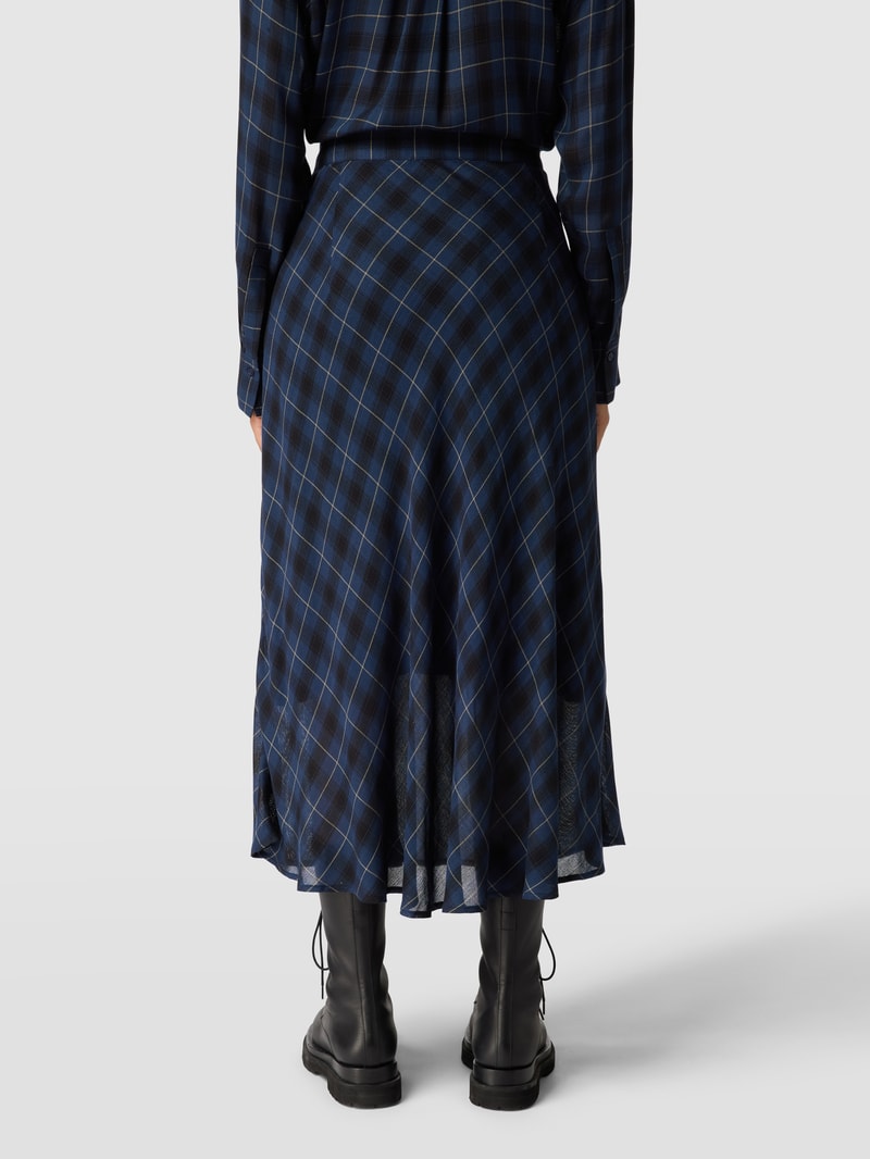 Midirock mit Tartan-Karo in dunkelblau