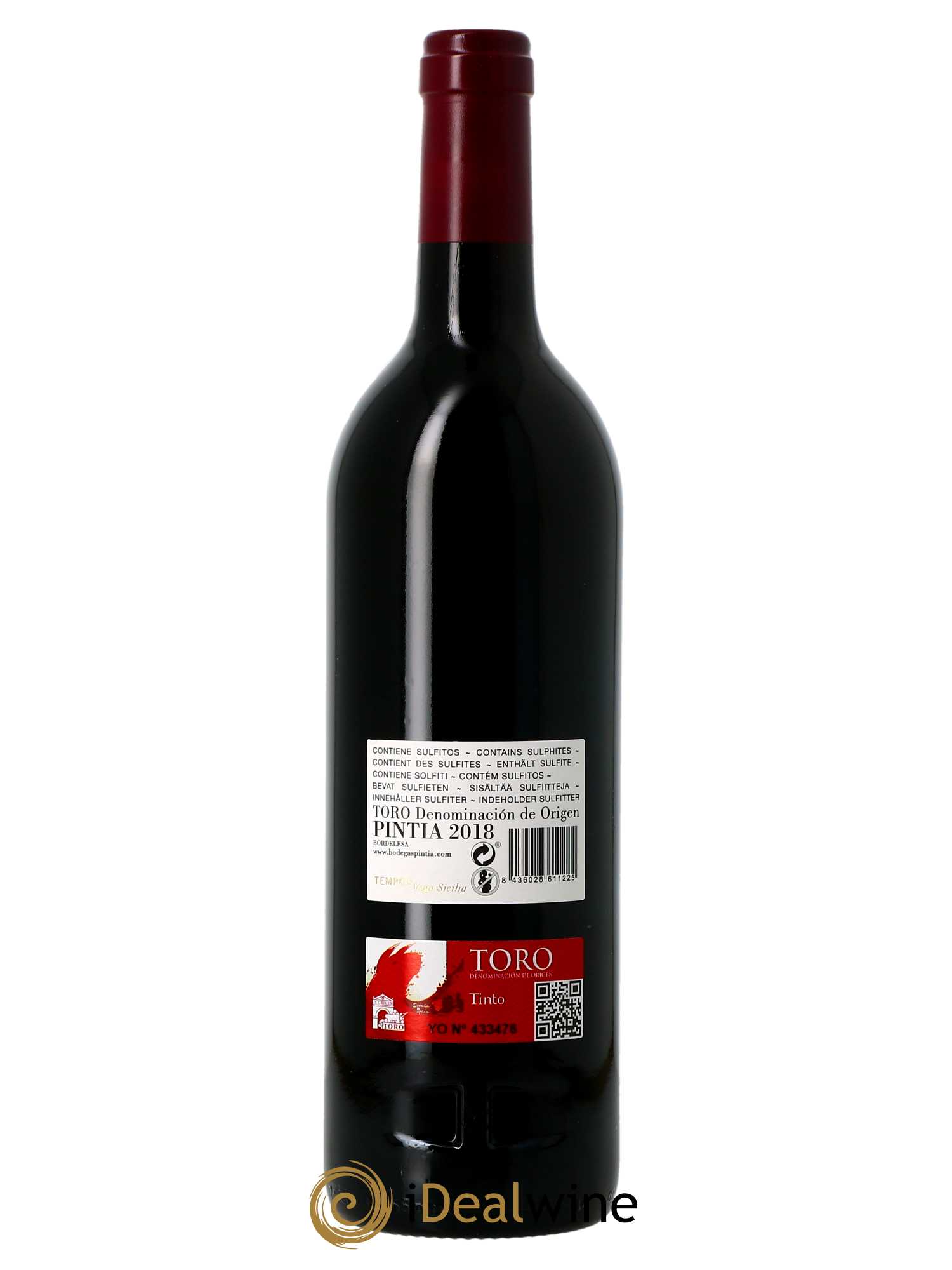 Toro DO Vega Sicilia Pintia Famille Alvarez  2018 - Lot de 1 Bouteille