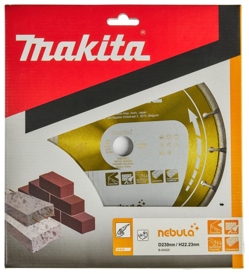 Makita Tilbehør B-54025 Diamantskive 230 x 22,2 mm Oransje