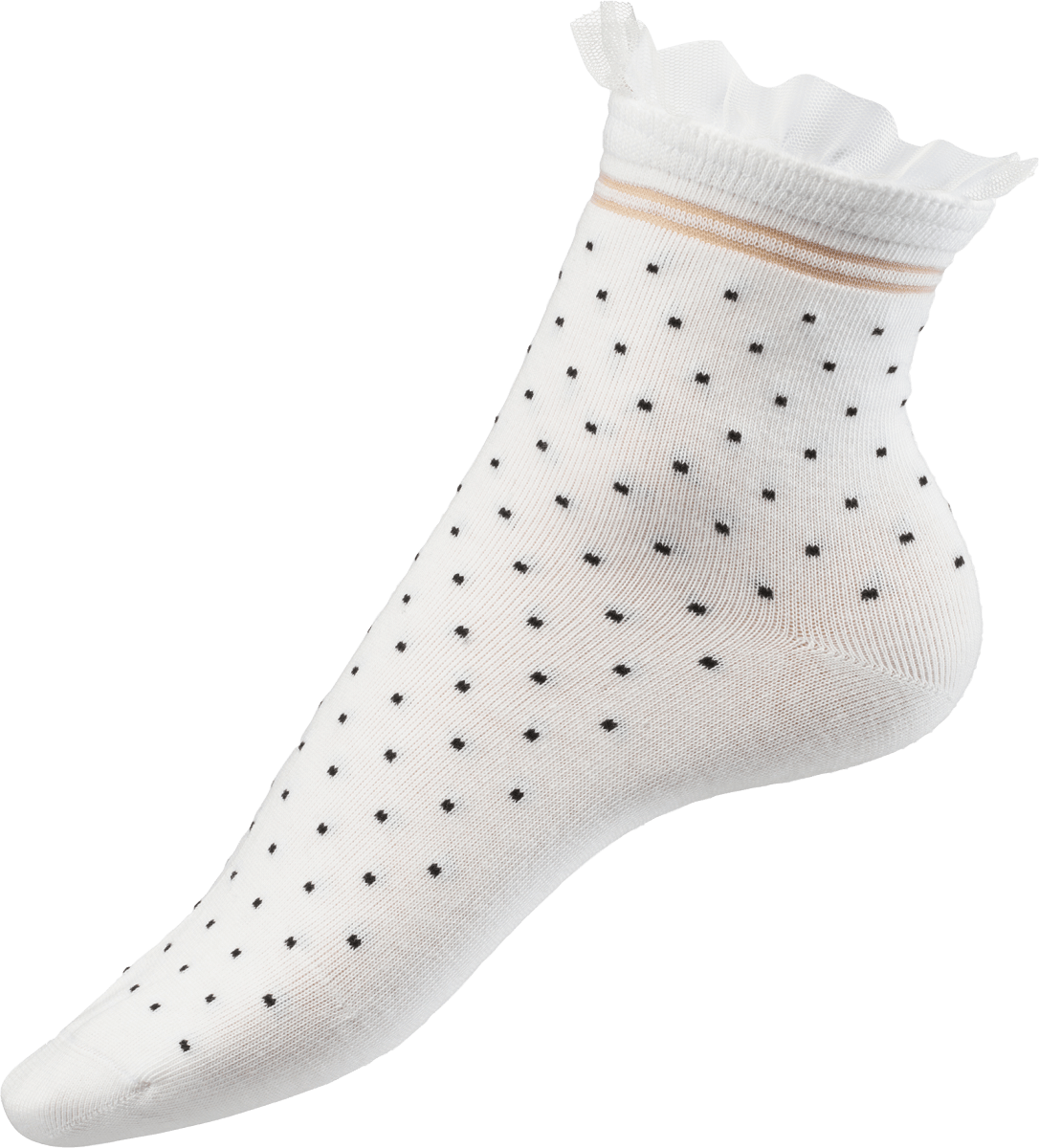 Socken mit Punkten weiß Gr. 39-42, 1 St