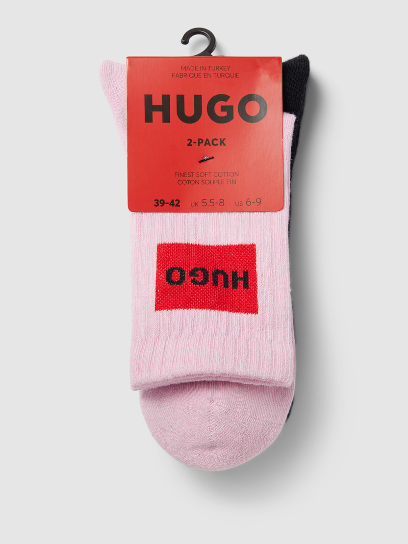 Socken mit Label-Detail im 2er-Pack in pink