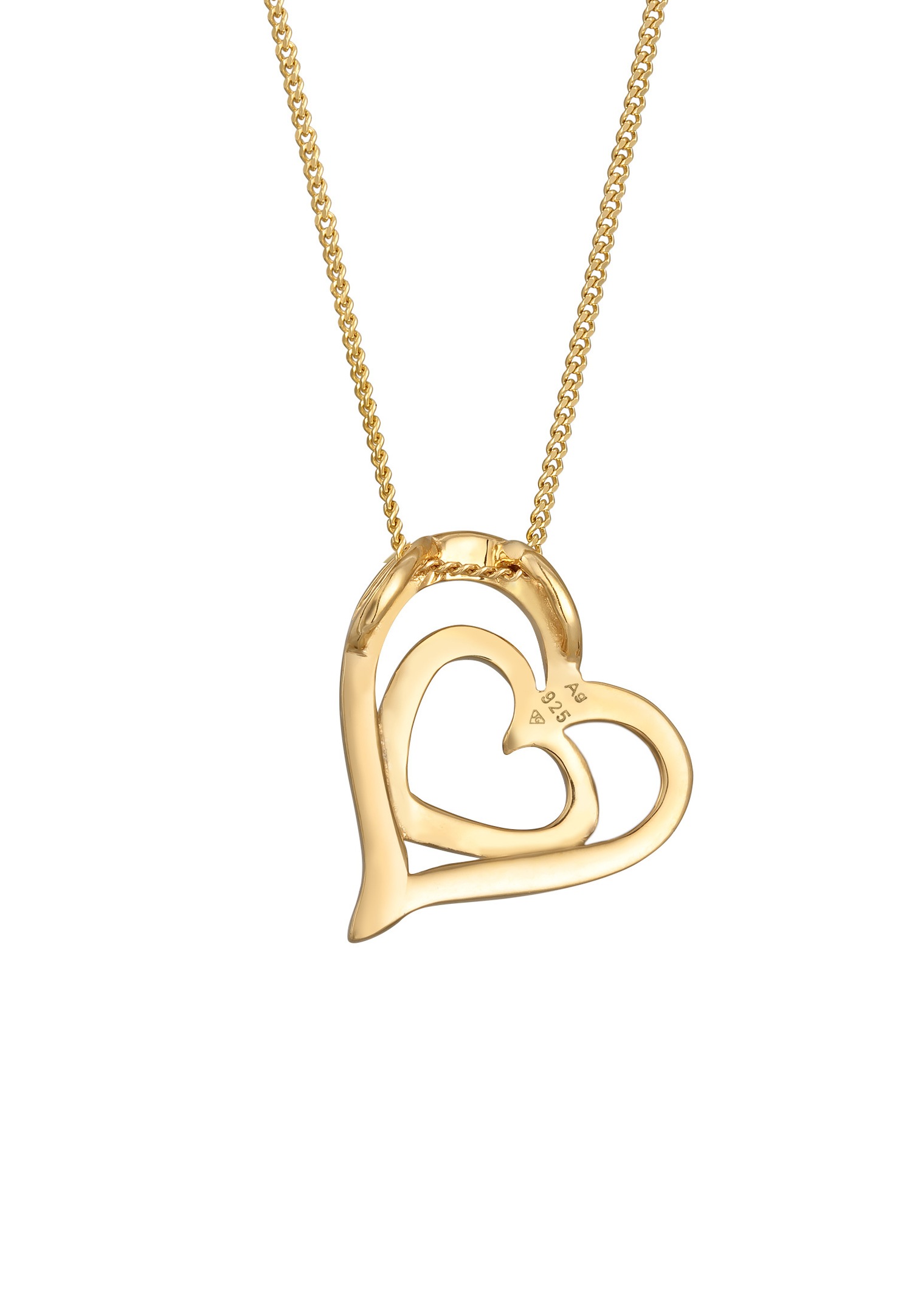 Elli DIAMONDS Women's heart token of love with diamond (0.015 ct.) in 925 sterling silver