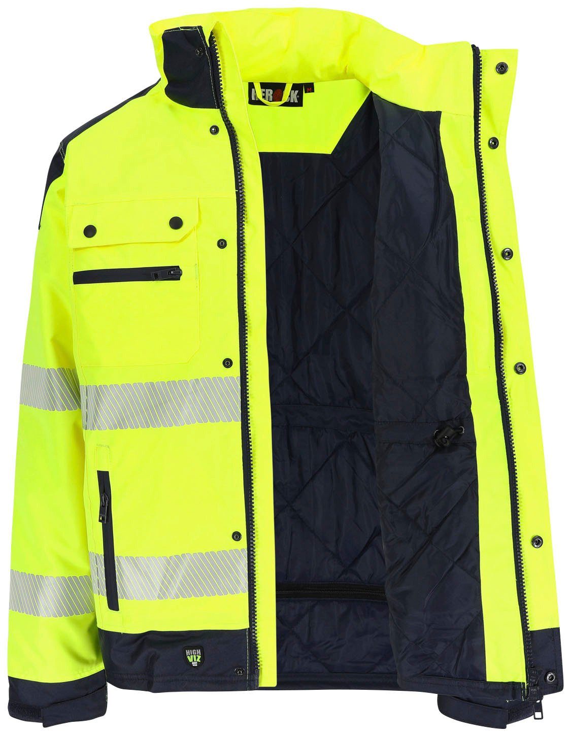 Herock Arbeitsjacke Hodor HIGH VIZ Regenjacke, atmungsaktiv, winddicht, viele Reissverschlusstaschen