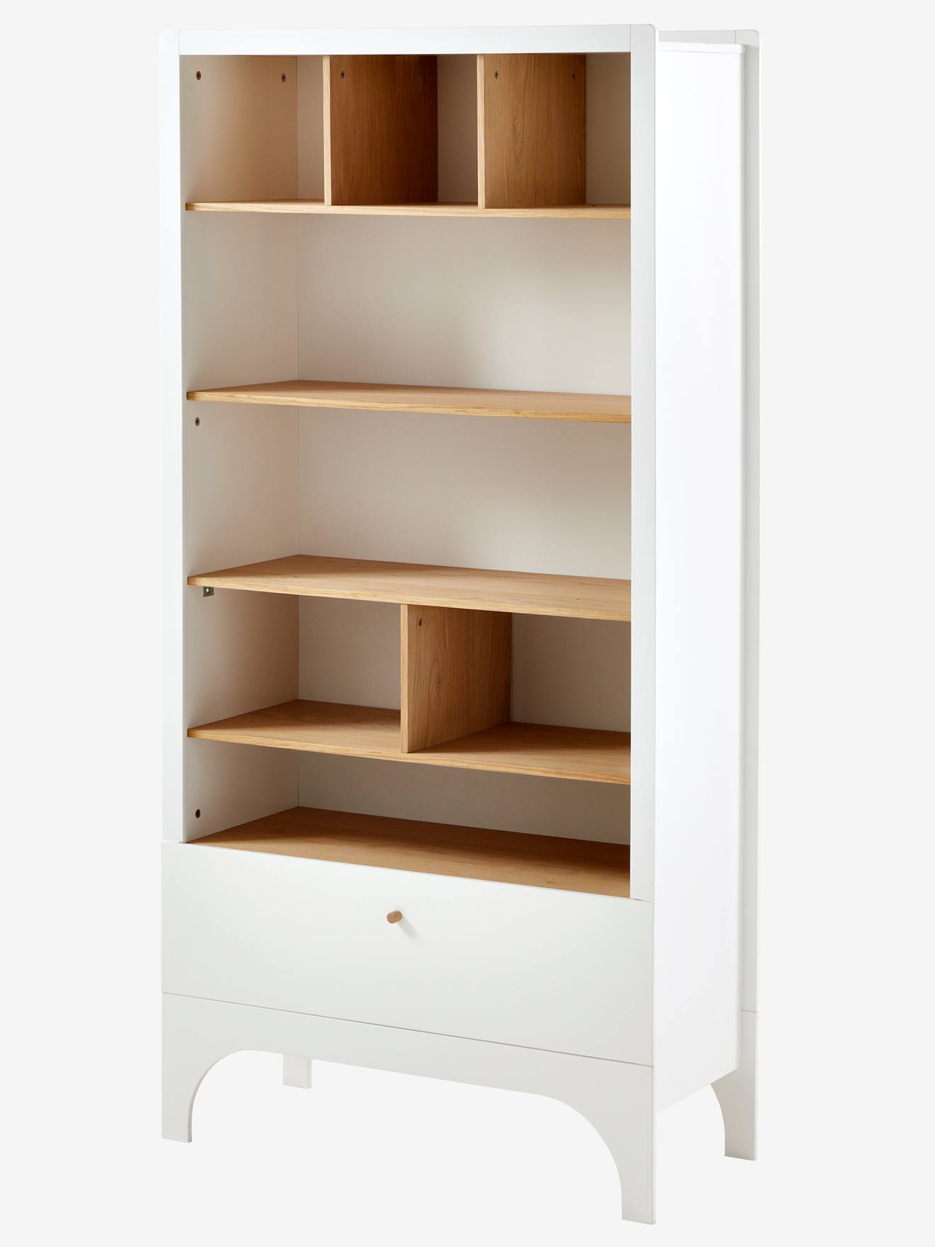 Vertbaudet Babyzimmer 2-in-1-Wickelkommode NOUGATINE mit Regalaufsatz - weiß/natur