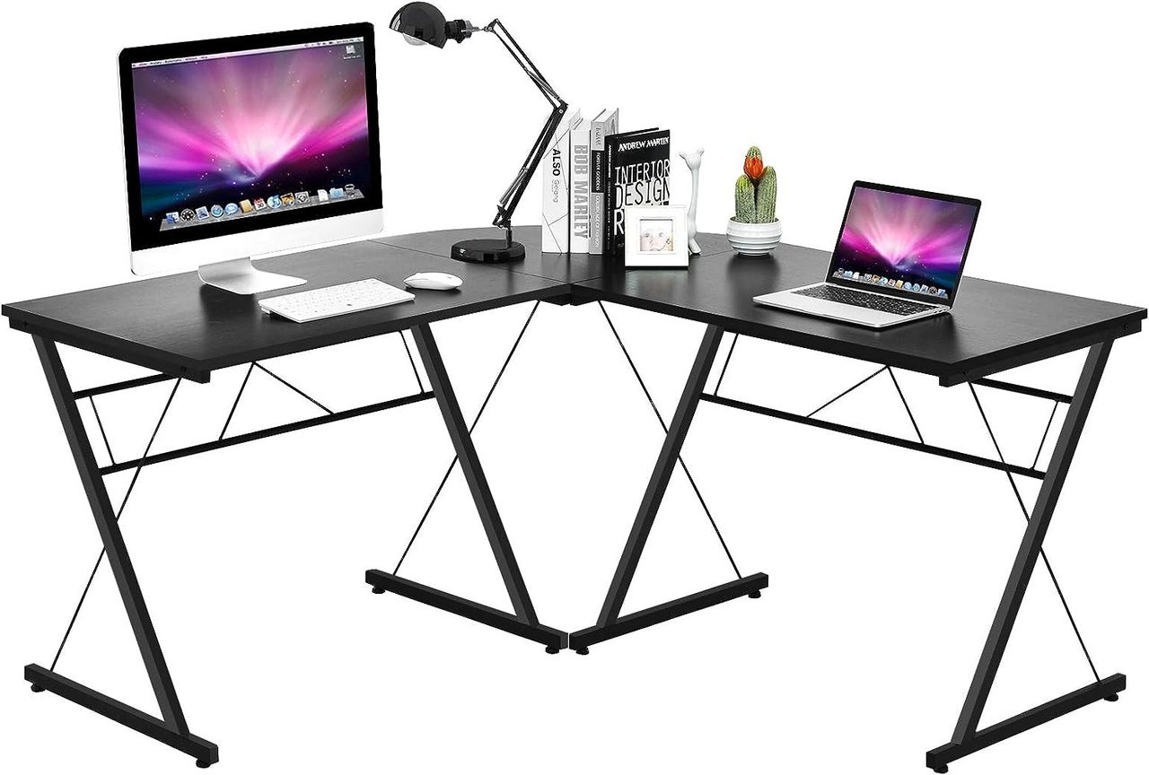 Costway Schreibtisch L-Form, Eckschreibtisch