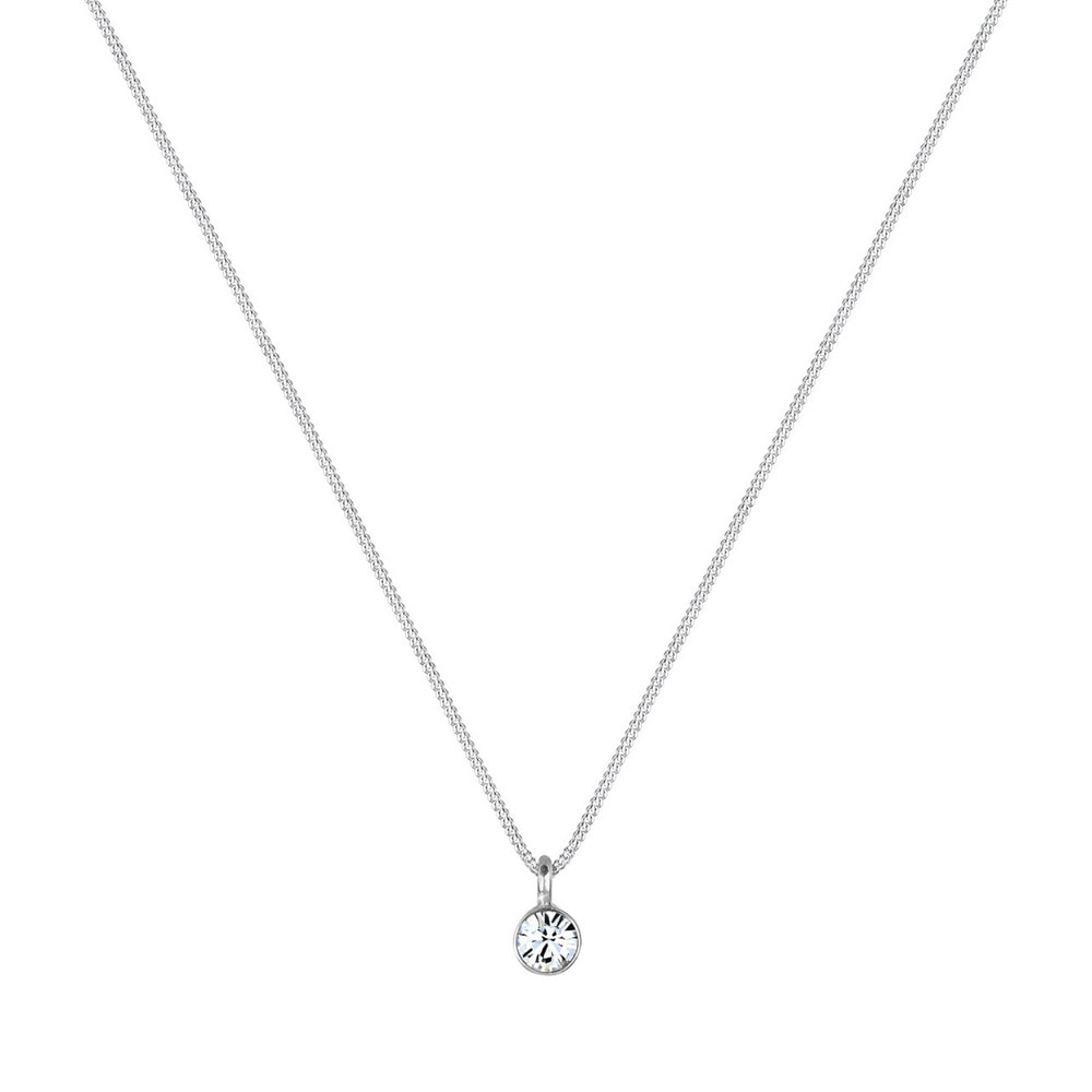 Elli Elli by Julie & Grace Collier Femme Solitaire Cristal de Argent, Collier matinée, collier
