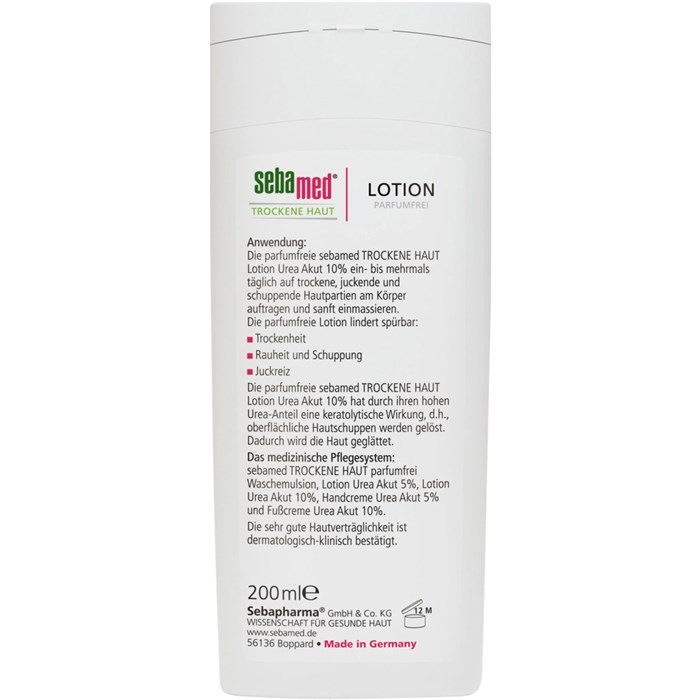 Trockene Haut Lotion Urea Akut 10% Parfümfrei