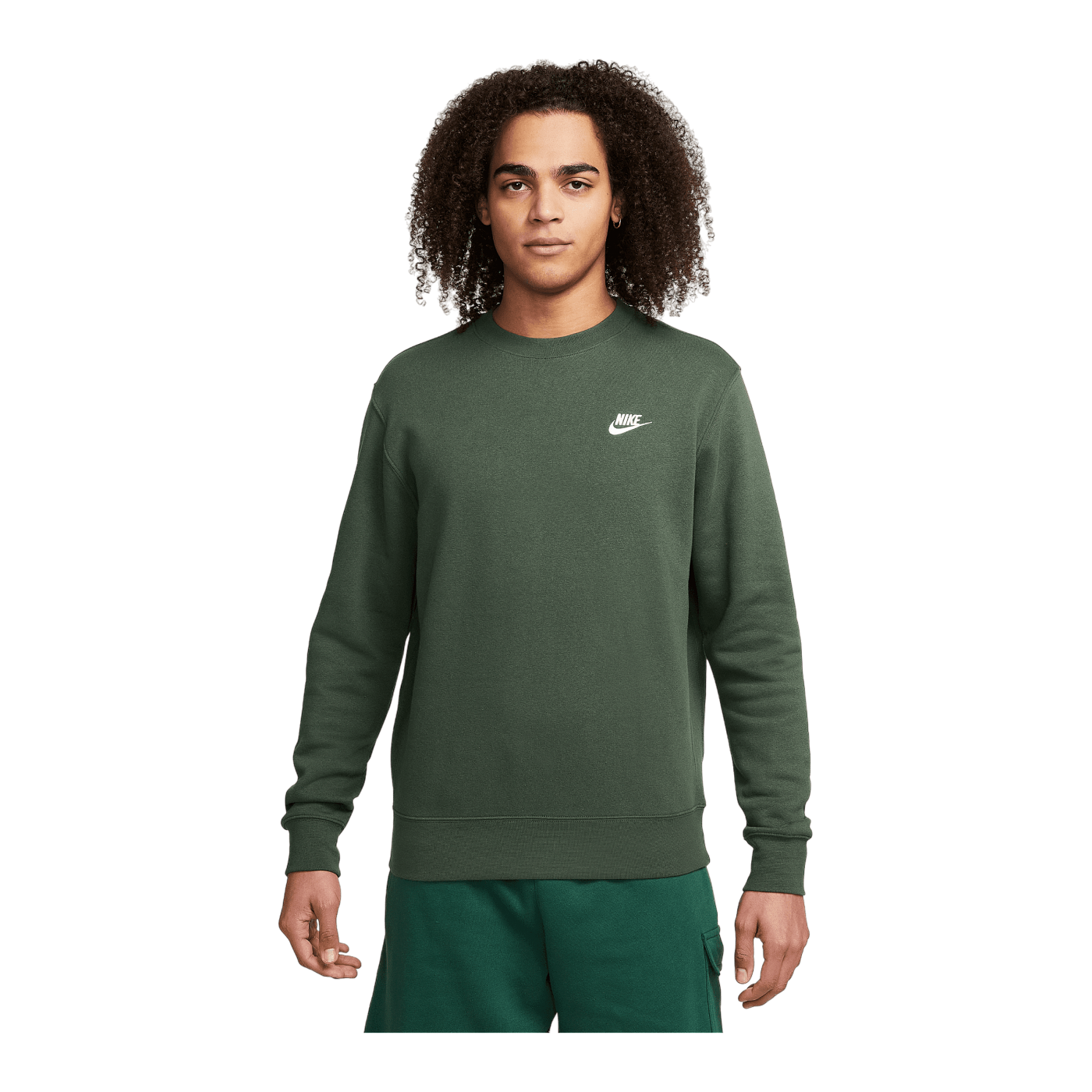 Nike NSW Club Fleece Sweatshirt Grün Weiss F323