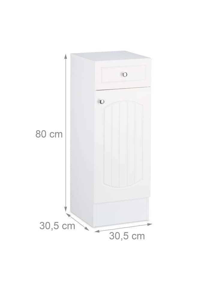 relaxdays Badschrank in Weiß - (B)30,5 x (H)80 x (T)30,5 cm günstig kaufen onesize
