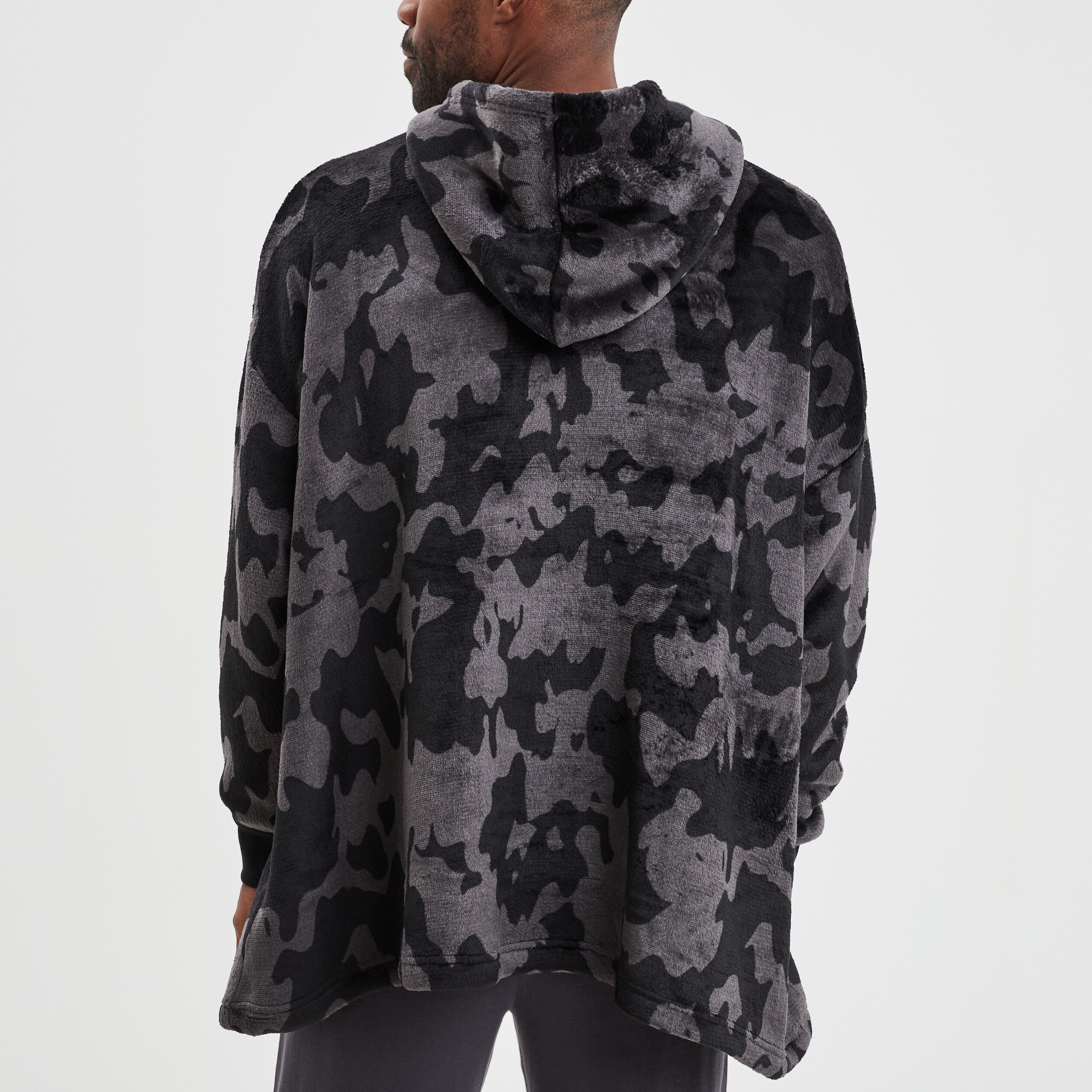 Sweat de pyjama oversize velours noir homme | La Halle