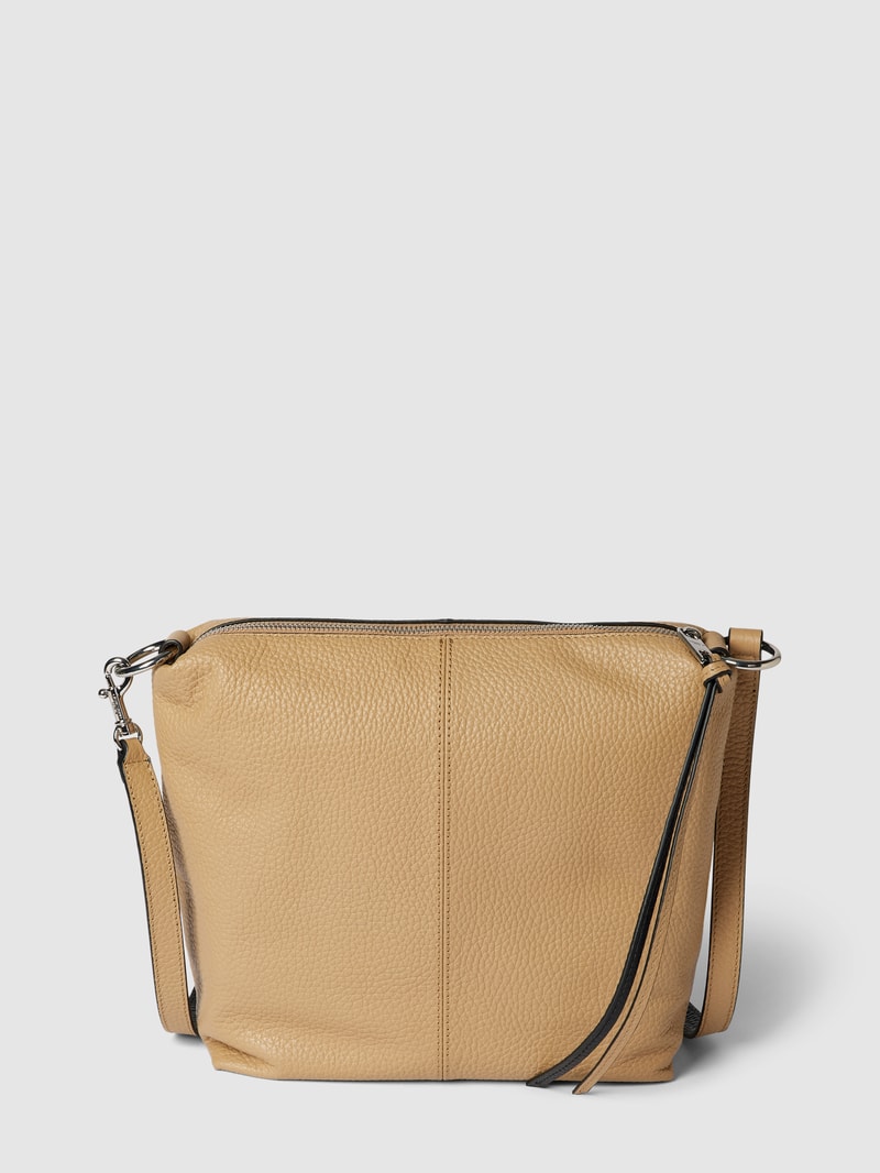 Hobo Bag aus Leder mit Label-Detail Modell 'AISSA' in sand