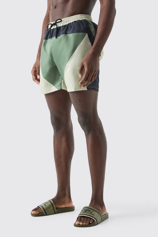 Mittellange Colorblock Badehose
