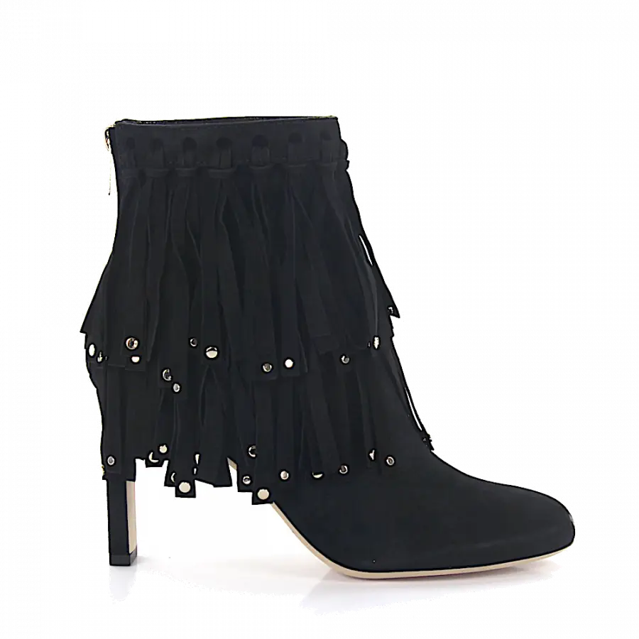 Jimmy Choo - Stiefeletten Wildleder Metallverzierung schwarz - schwarz