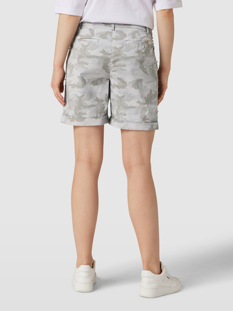 Bermudas mit Allover-Muster Modell 'JACQUELINE CURVY' in hellblau