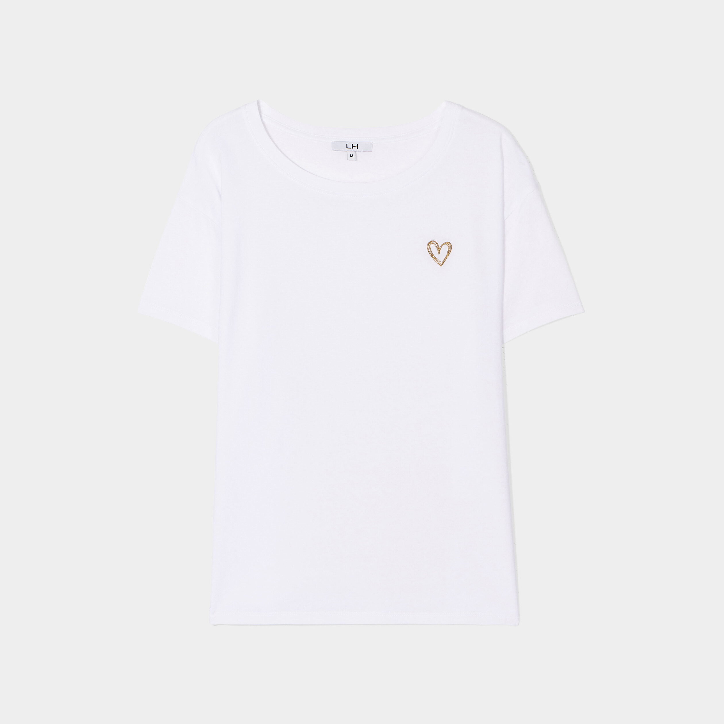 T-shirt oversize broderie devant coton blanc femme | La Halle
