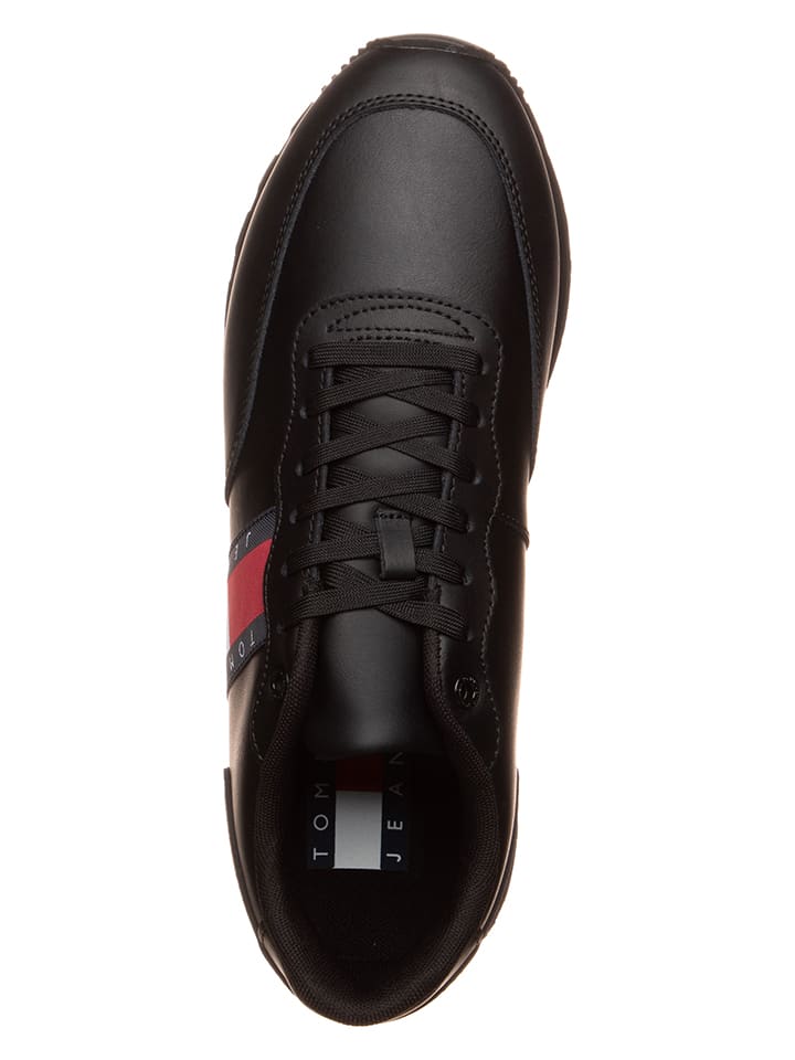 Tommy Hilfiger Shoes Leder-Sneakers in Schwarz günstig kaufen 42