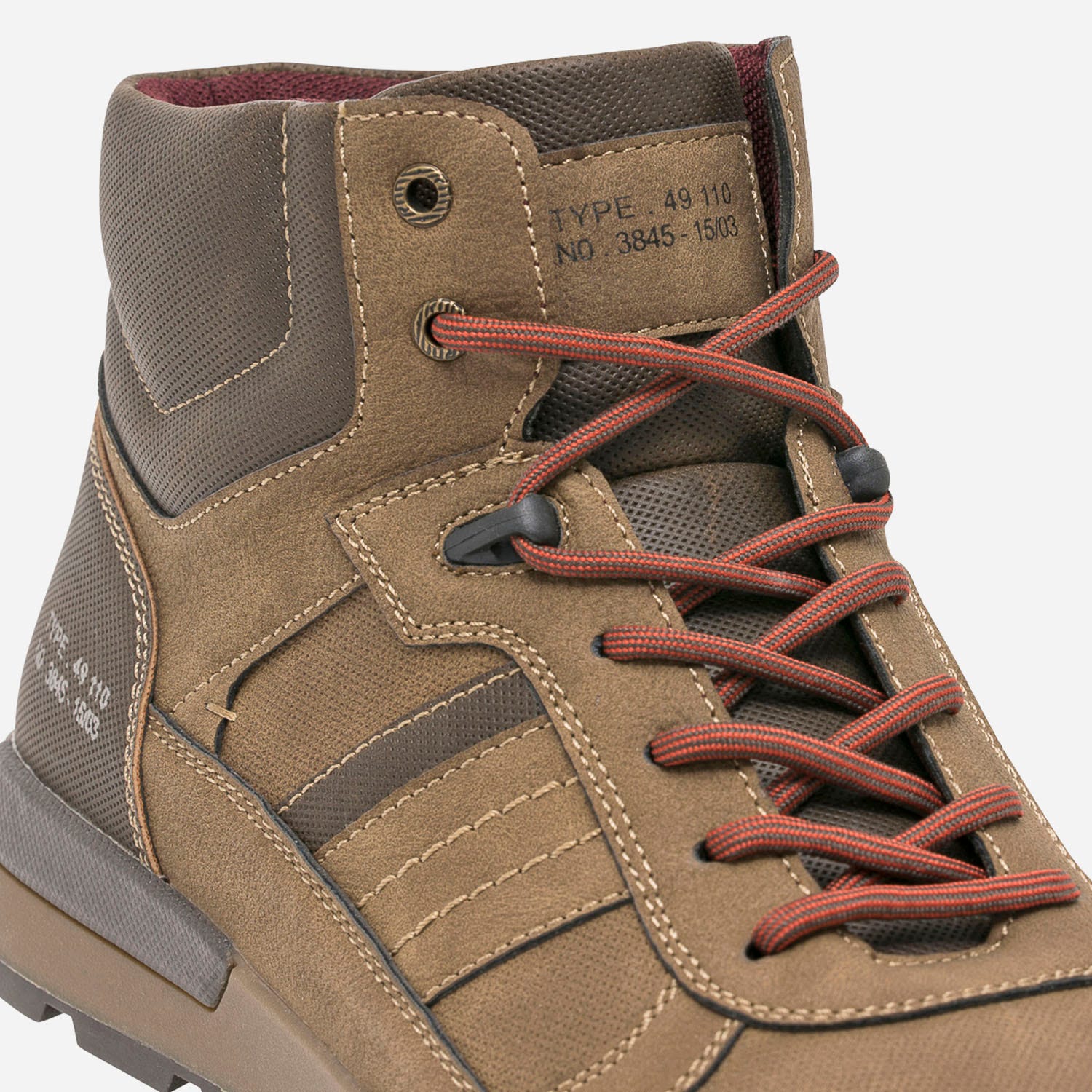 Basket marron doublure bordeaux