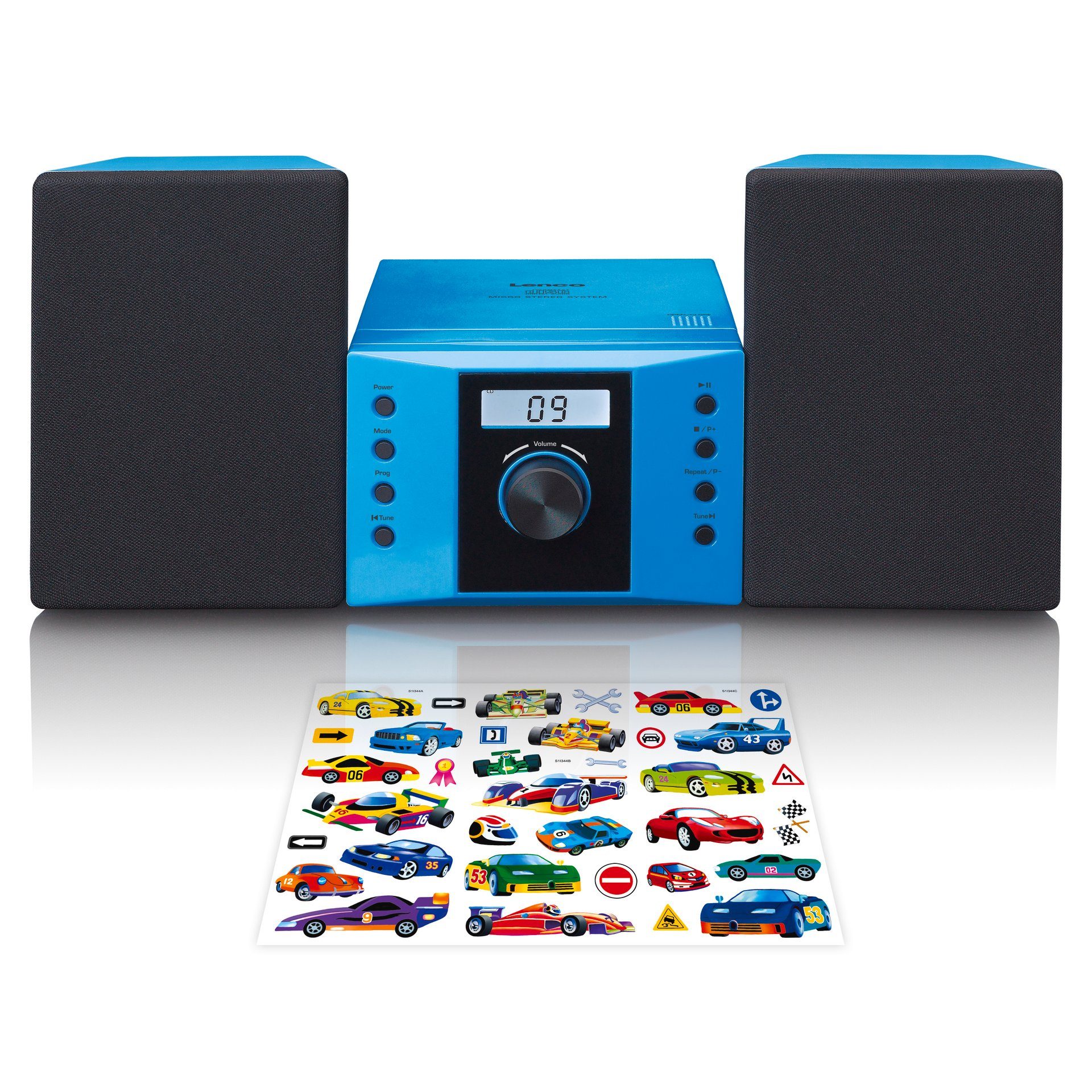 Lenco Micro Set mit CD, FM radio, AUX-IN, Sticker Stereoanlage (FM-Tuner)