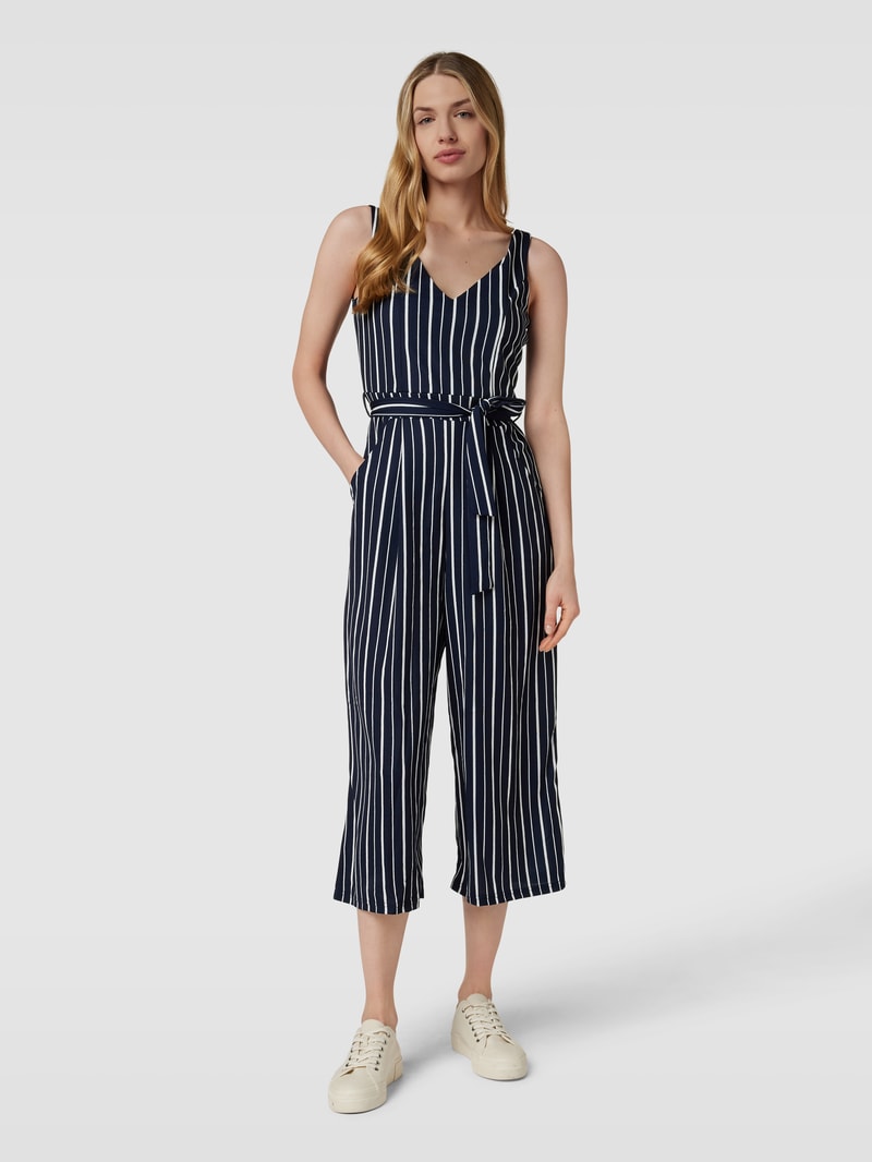 Jumpsuit mit Streifenmuster in marineblau