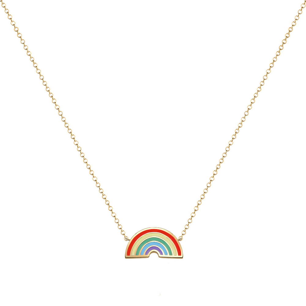 Elli Elli Collier Femme Arc-en-Ciel Émail - (925/1000) Argent Bijoux