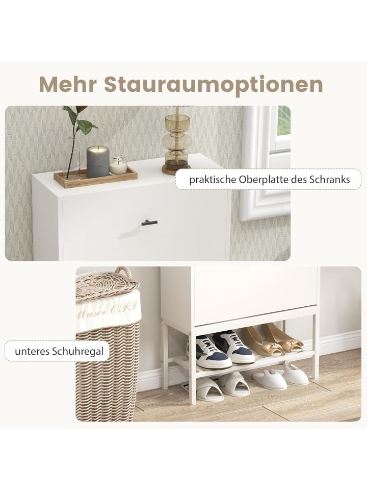 COSTWAY Schuhschrank für 15 Paar Schuhe 106cm in Weiß günstig kaufen onesize