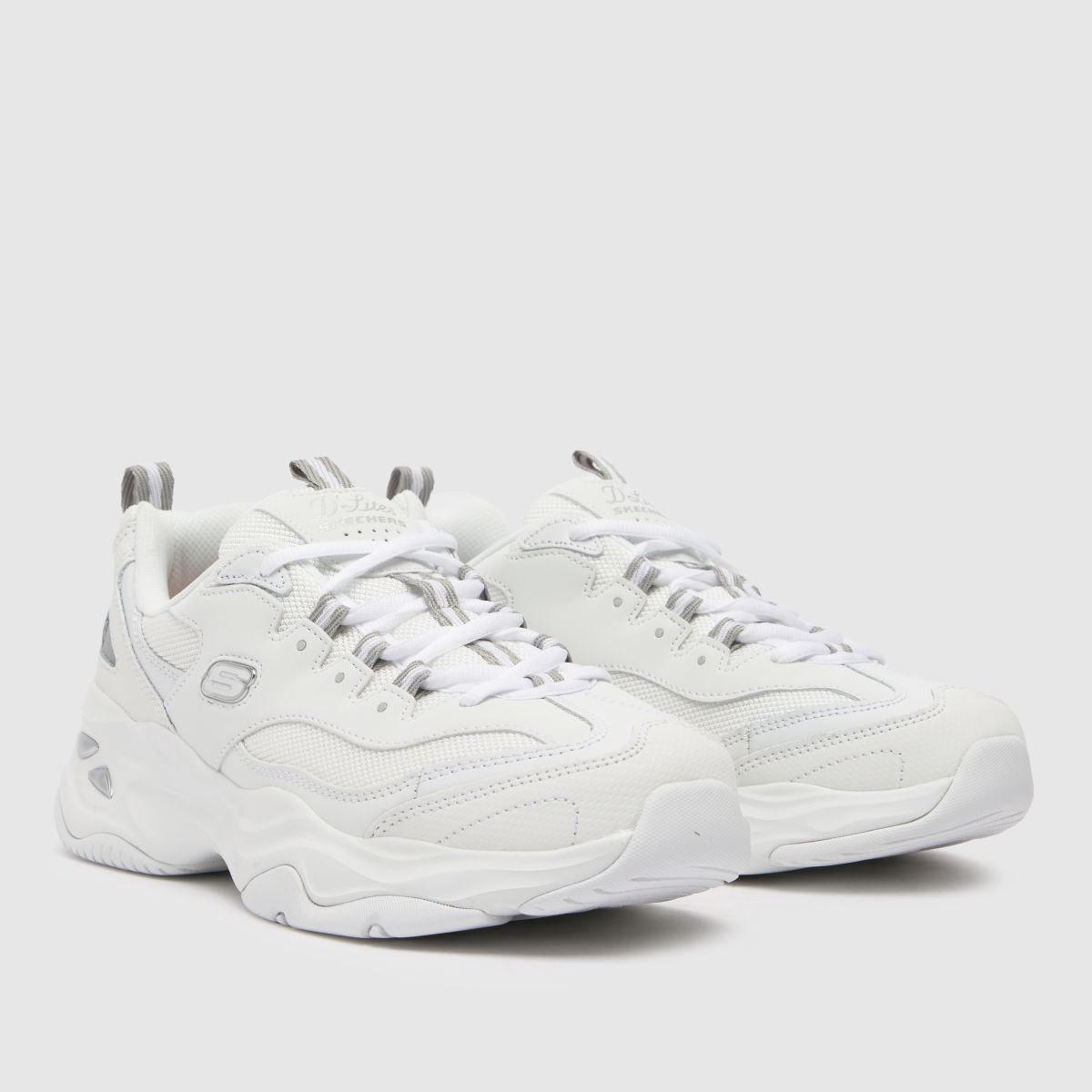 Športni copati SKECHERS dlite 4.0 v beli in sivi barvi