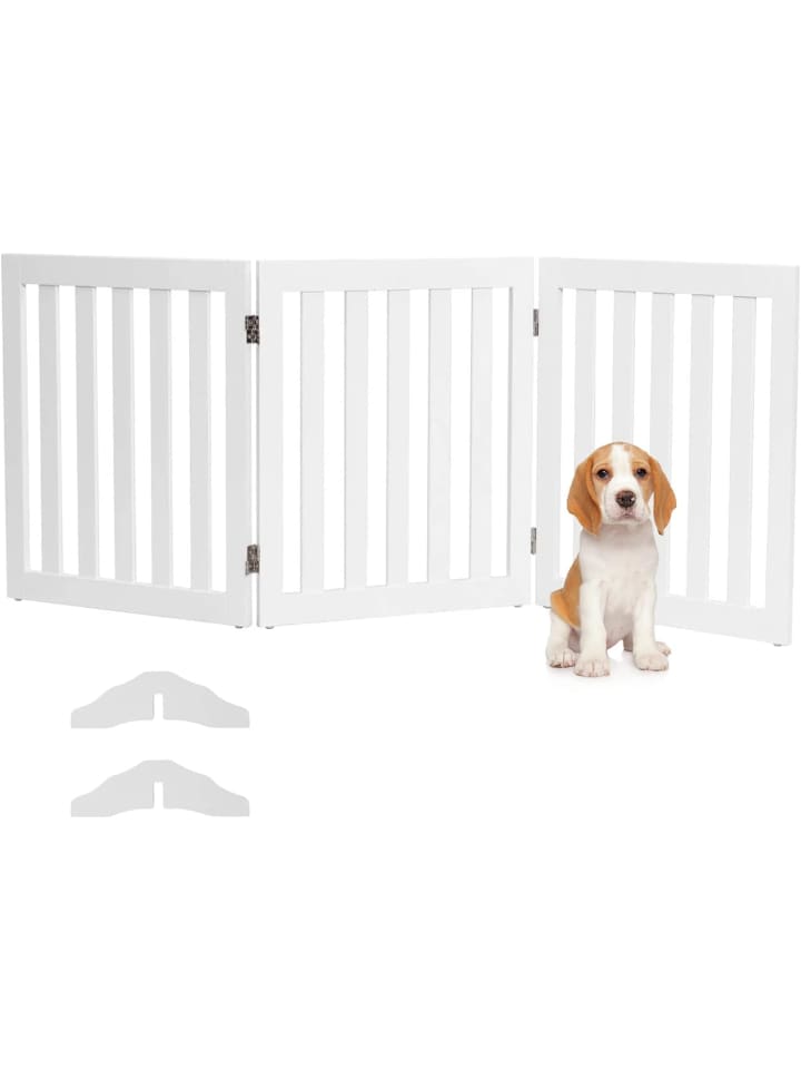 COSTWAY Absperrgitter Hunde 3 Paneelen 60cm in Weiß günstig kaufen onesize