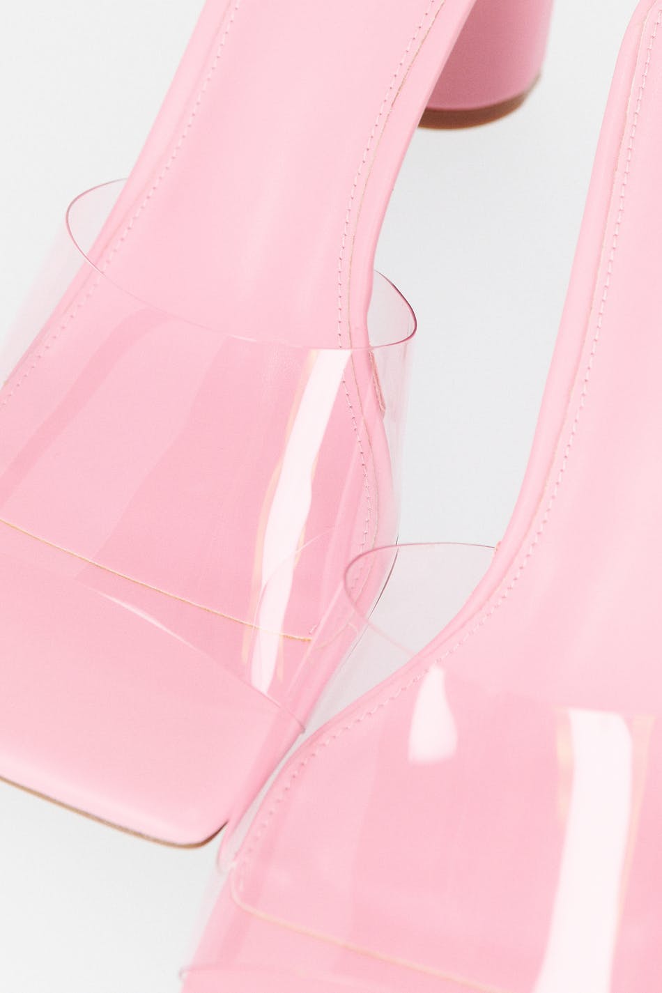 Plastic high heel sandals