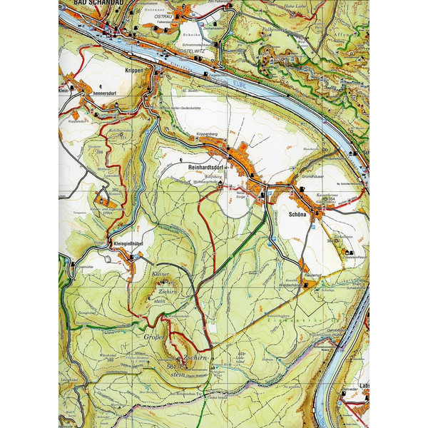 Große Karte der Sächsischen Schweiz 1 : 30 000 - Wanderkarte