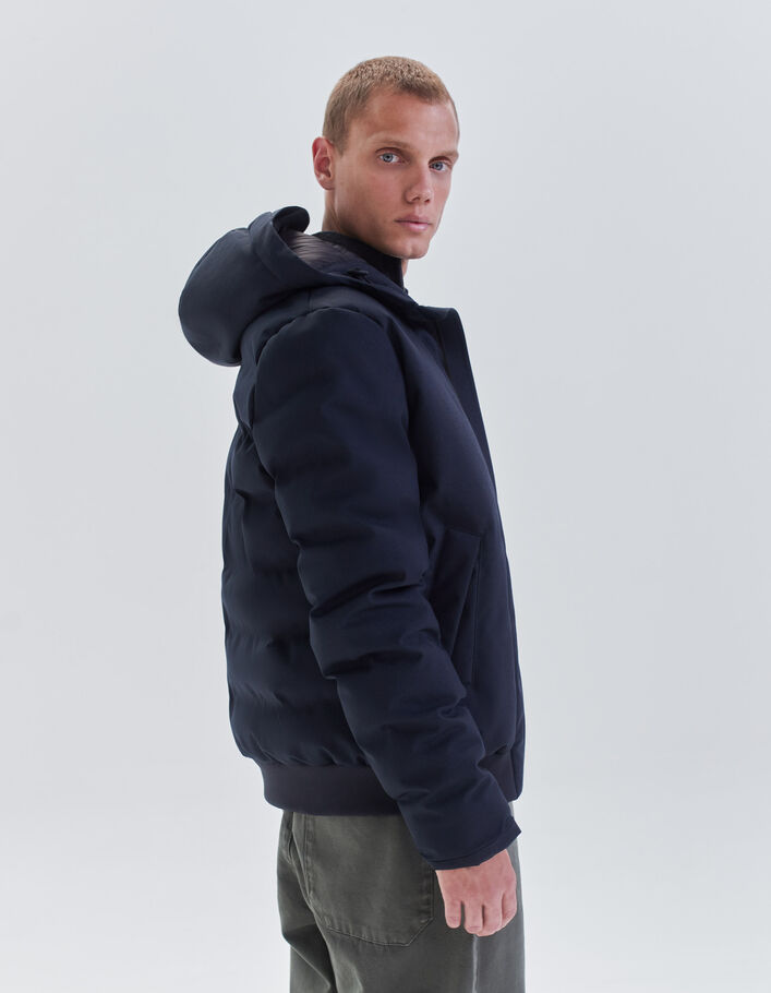 Doudoune navy nylon granité WATERPROOF BREATHABLE Homme