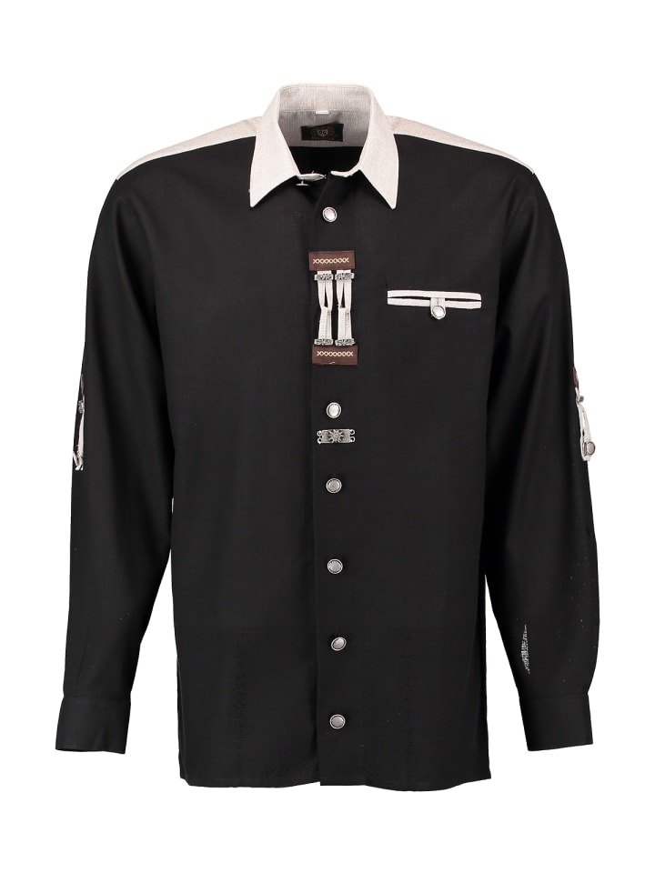 OS-Trachten Trachtenhemd 120005-1011 in schwarz günstig kaufen S