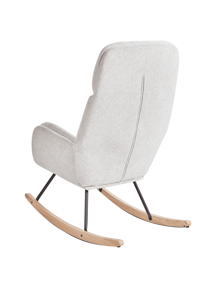 Beliani Schaukelstuhl KVELIA in Weiß/Braun/Schwarz - (W) 67 x (H) 106 x (L) 92 cm günstig kaufen onesize