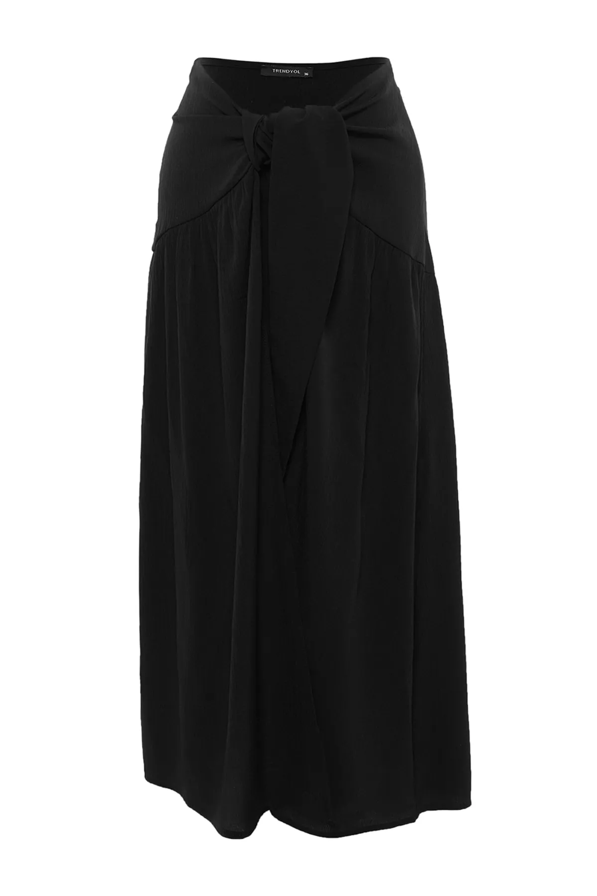 Trendyol Collection  Schwarzer Maxi-Rock zum Binden mit Webmuster TBESS20ET0152