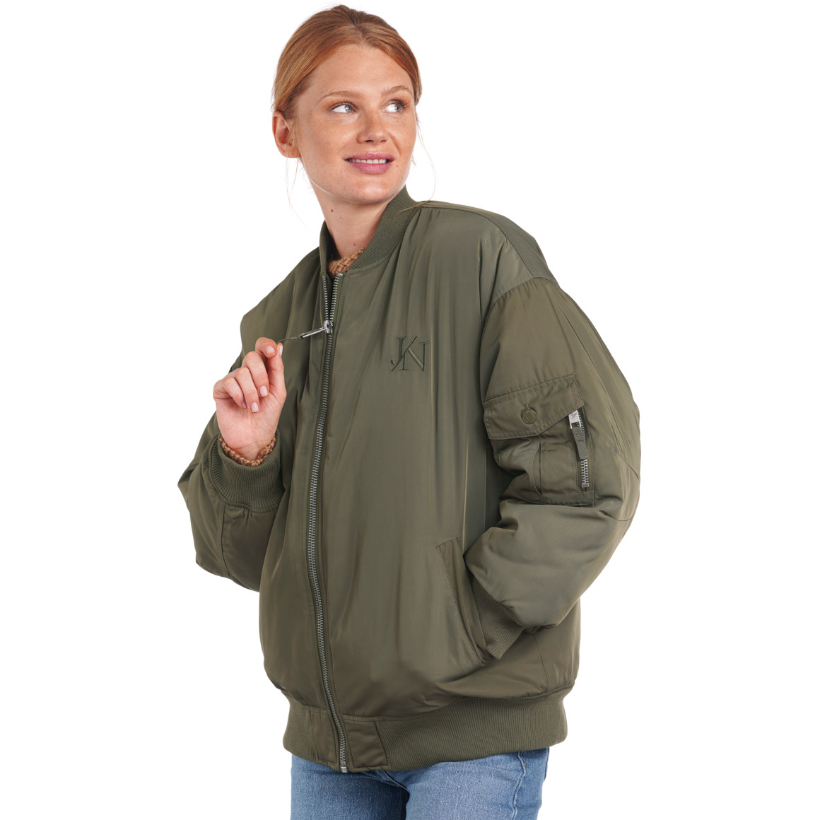 Damen Bomberjacke mit Rippenbündchen