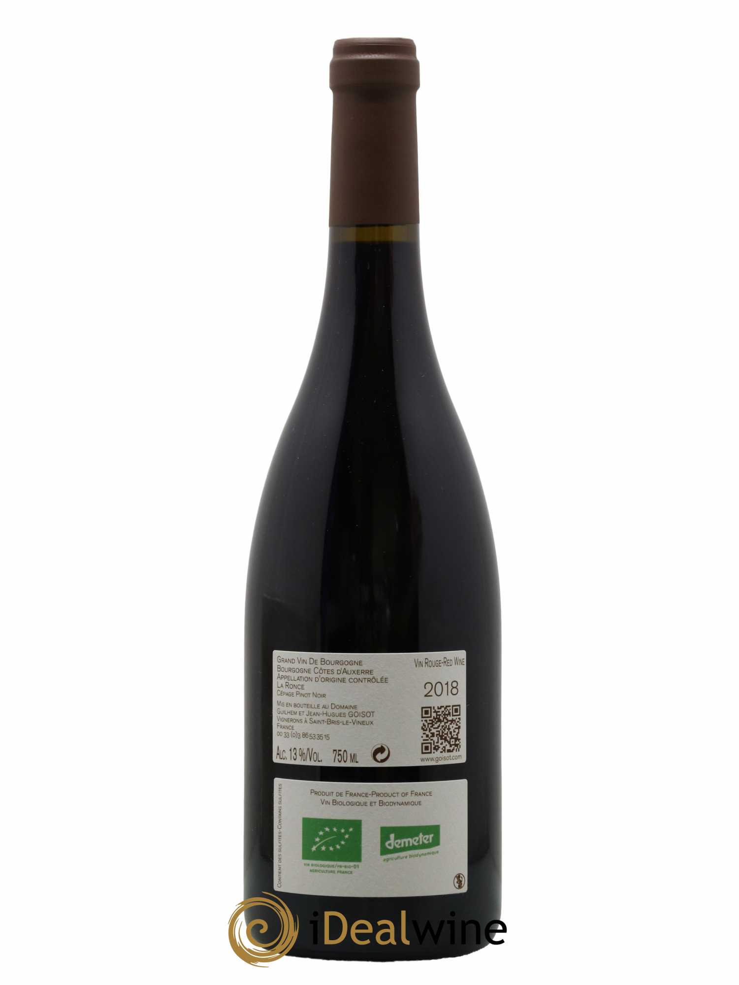 Bourgogne Côtes d'Auxerre La Ronce Goisot  2018 - Lot de 1 Bouteille