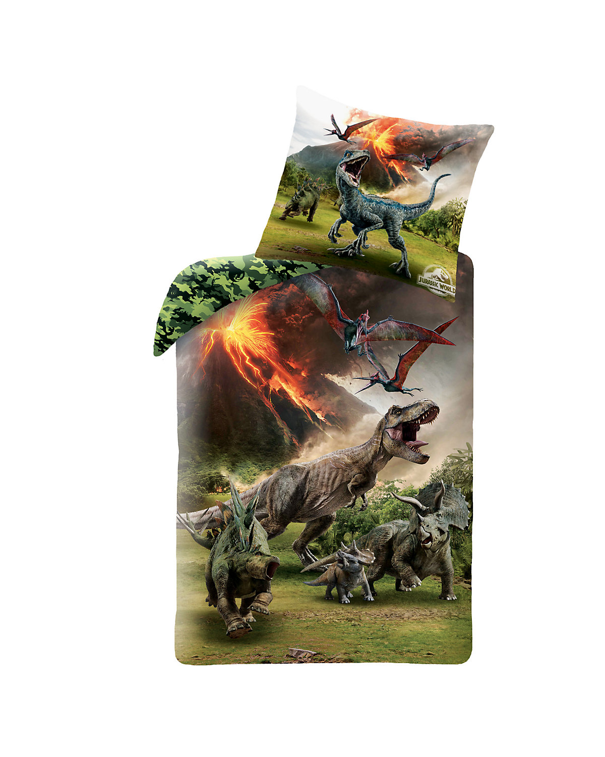 Bettwäsche Jungen Jurassic World Dinosaurier, Renforcé, 135 x 200 cm + 80 x 80 cm