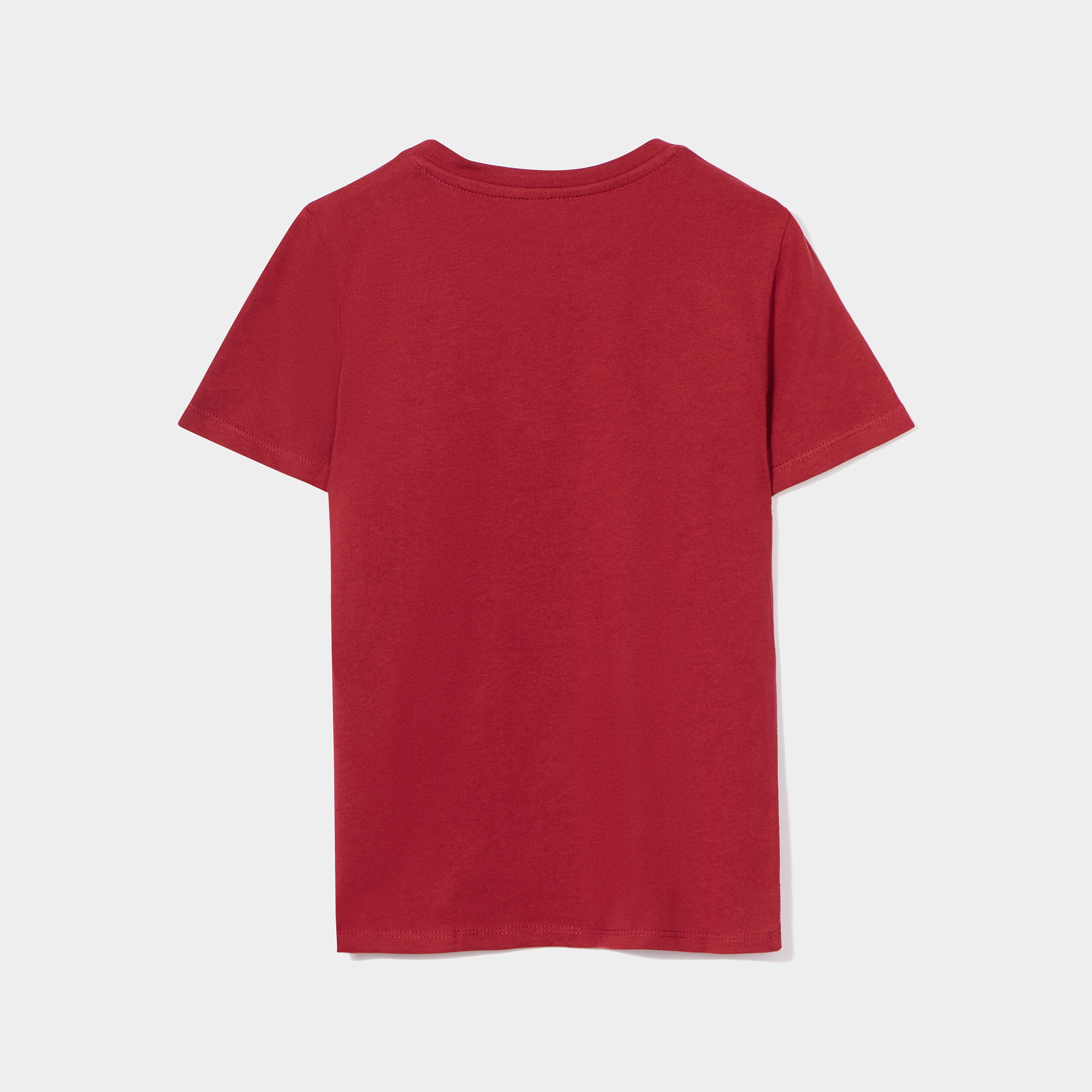T-shirt col rond manches courtes coton rouge foncé garçon | La Halle