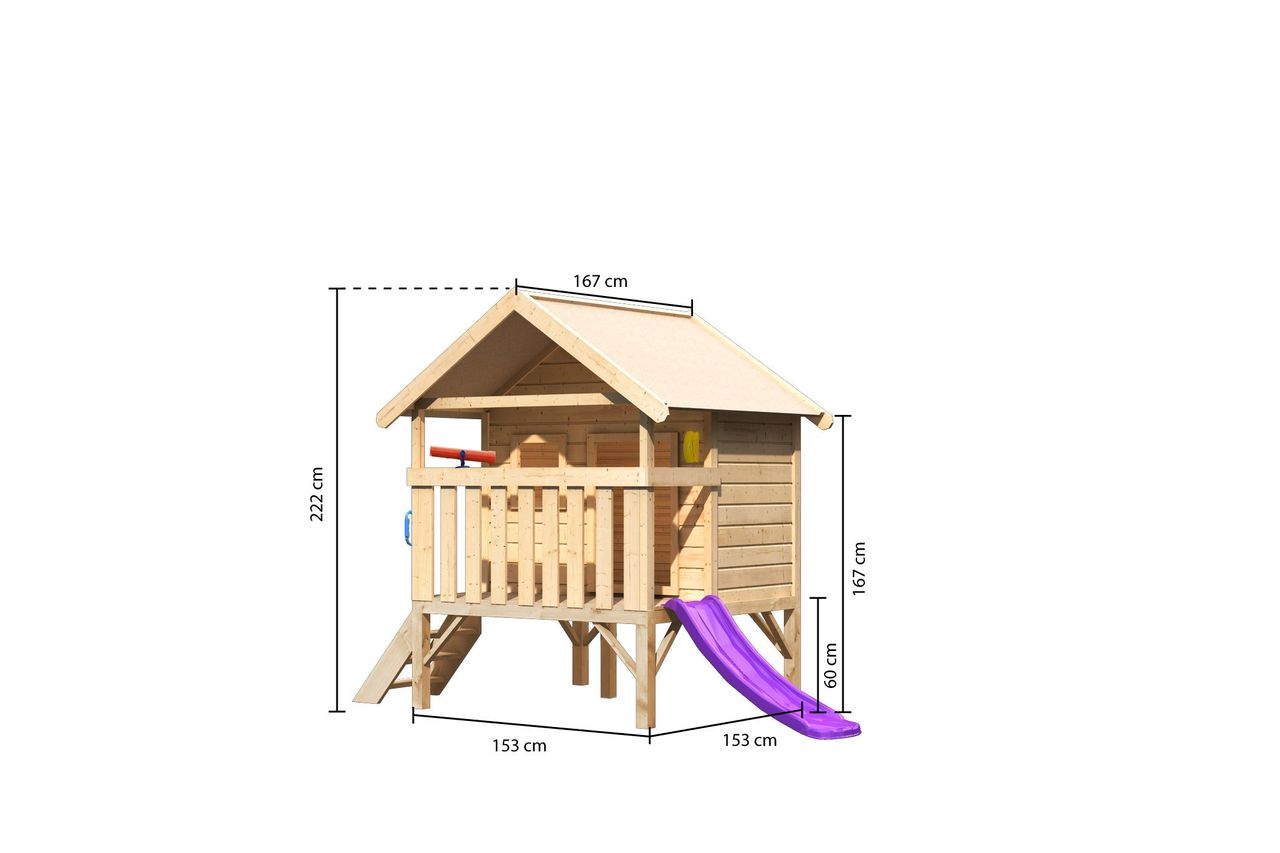 AKUBI Karibu Mini Stelzenhaus Franky violett