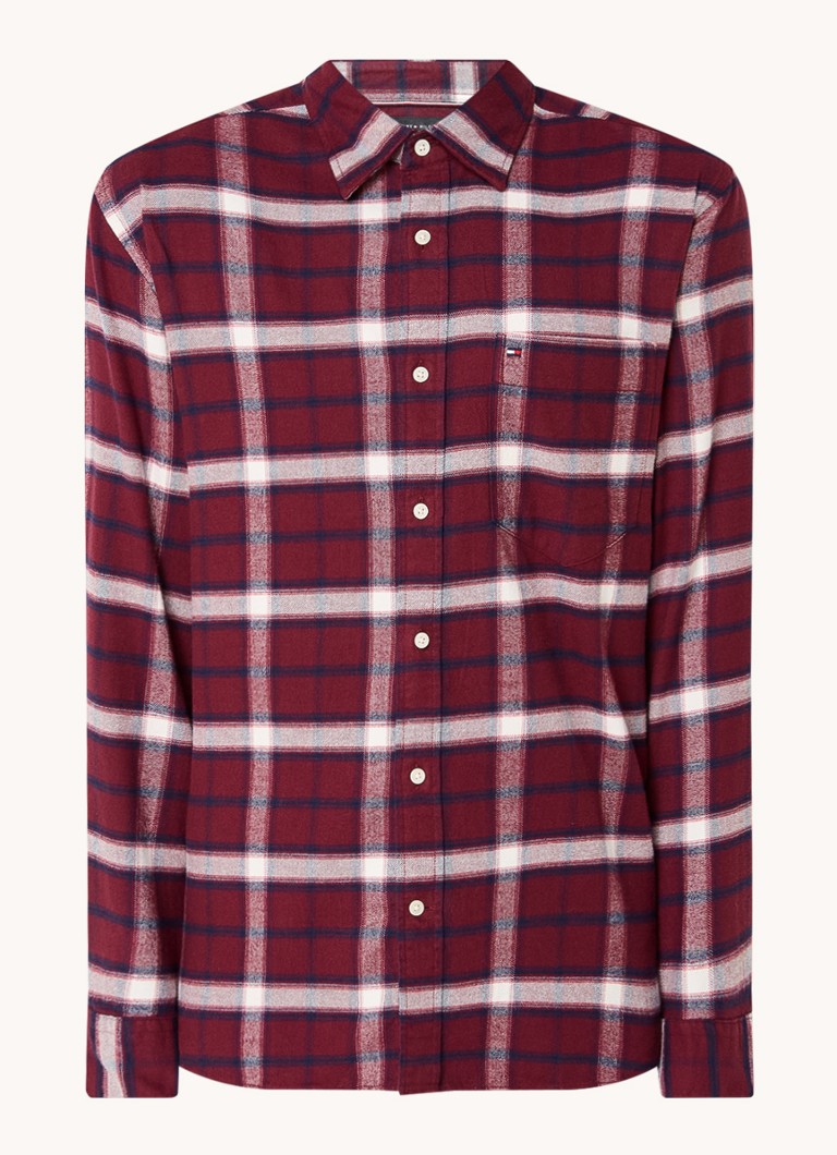 Camisa Tommy Hilfiger Brushed Shadow de corte regular com estampa xadrez.