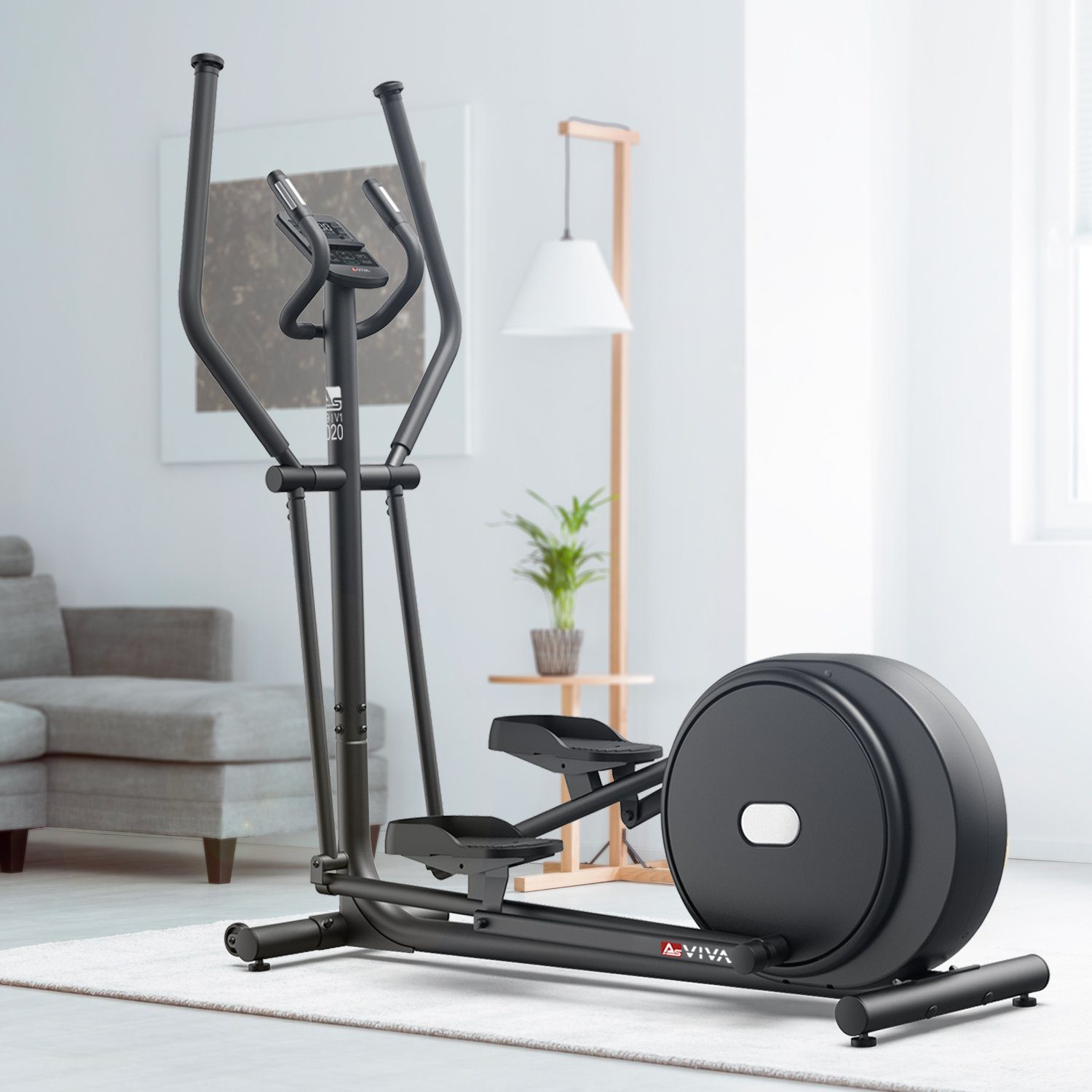 AsVIVA Crosstrainer-Ergometer AsVIVA C29 Bluetooth, Tablet- bzw. Smartphonehalterung, Fitness-App kompatibel
