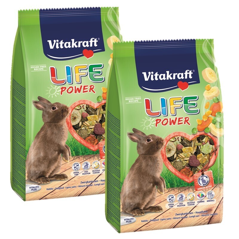 Vitakraft Hauptfutter Vitakraft LIFE POWER Zwergkaninchen 2x1,8 kg