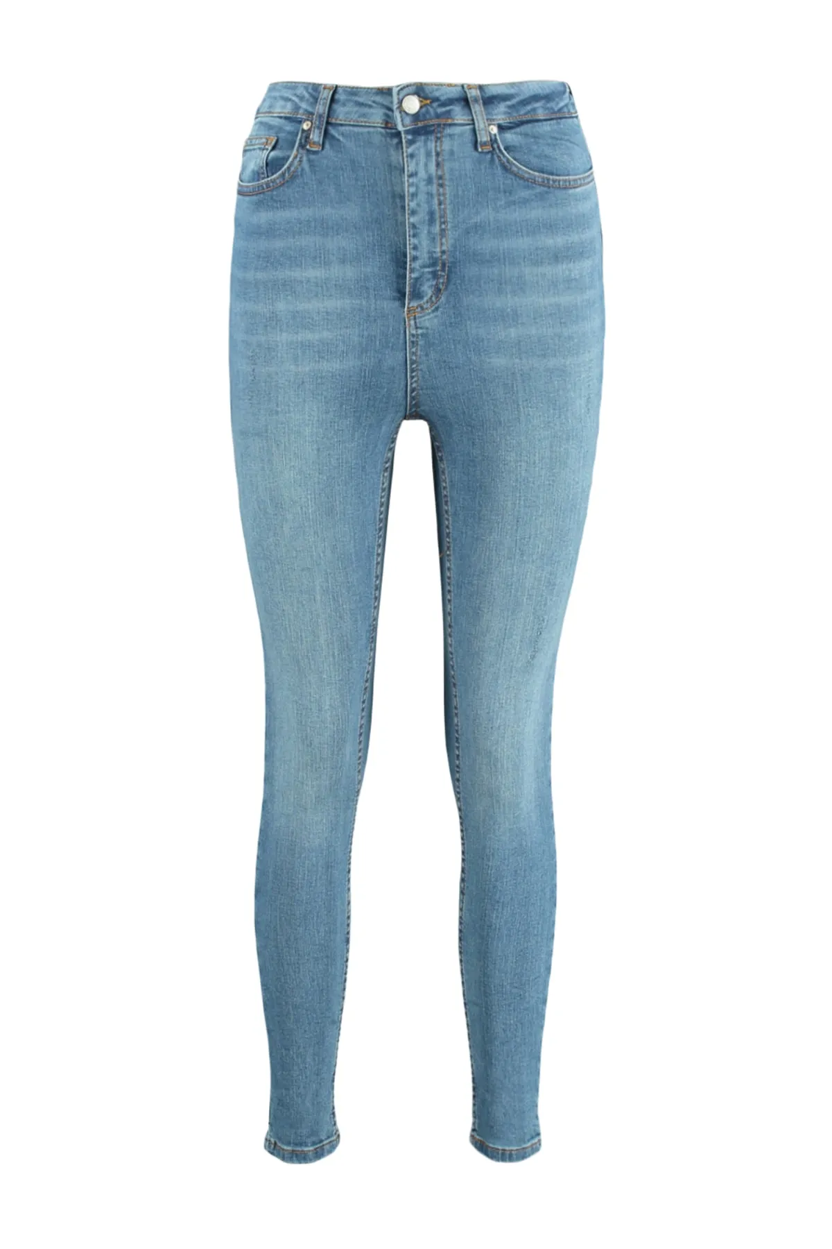 Trendyol Collection  Blaue Skinny Jeans mit hoher Taille TWOAW21JE0517
