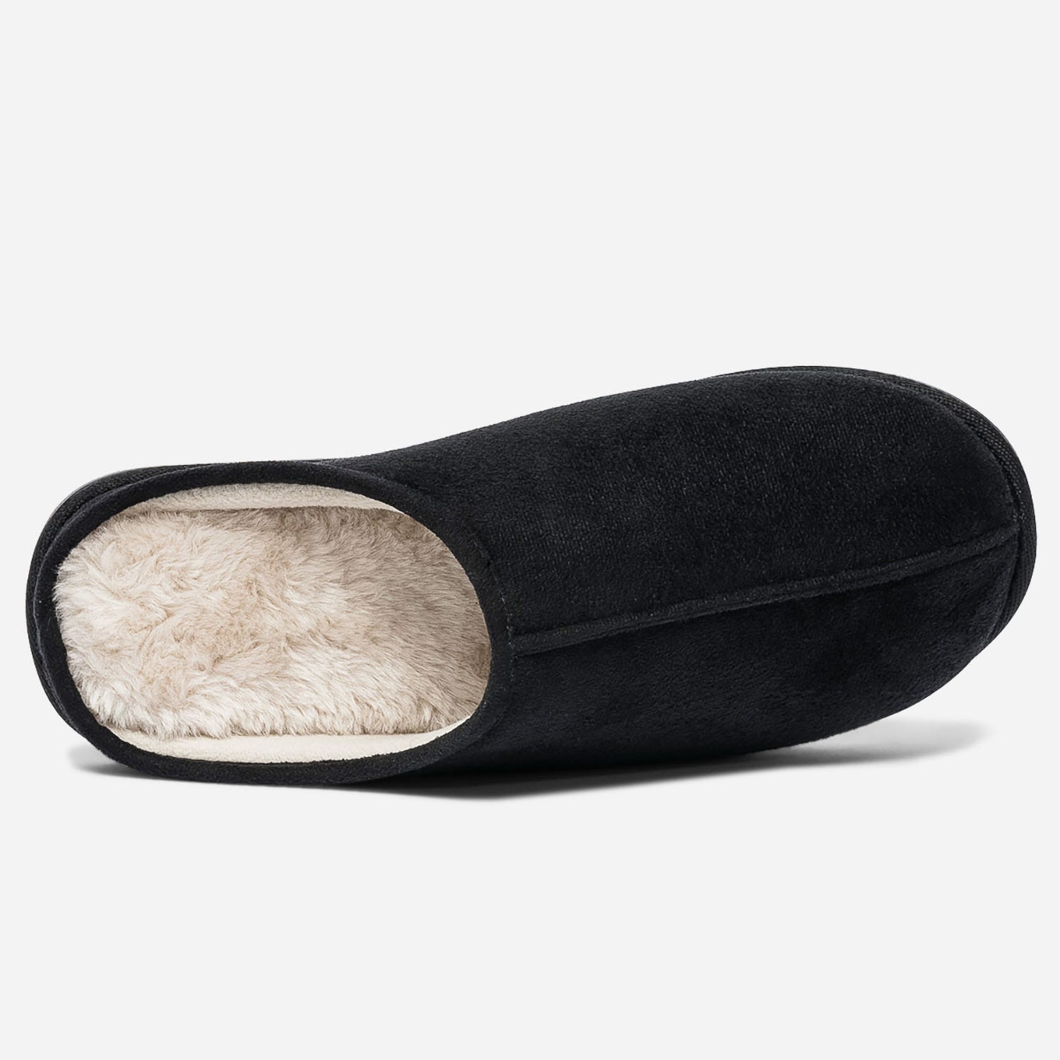 Chausson-mule noir fourré