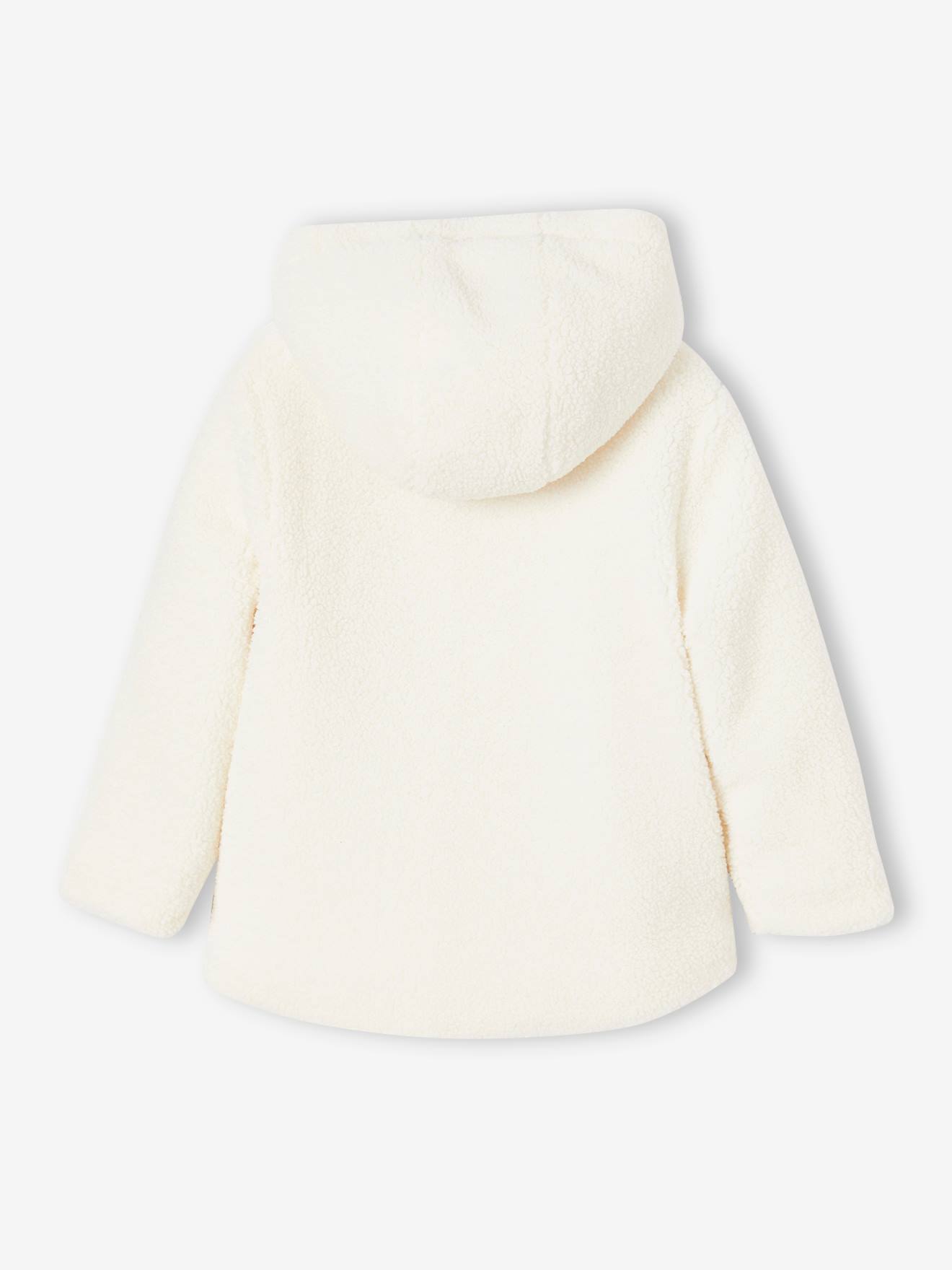 Veste à capuche en sherpa fille ivoire