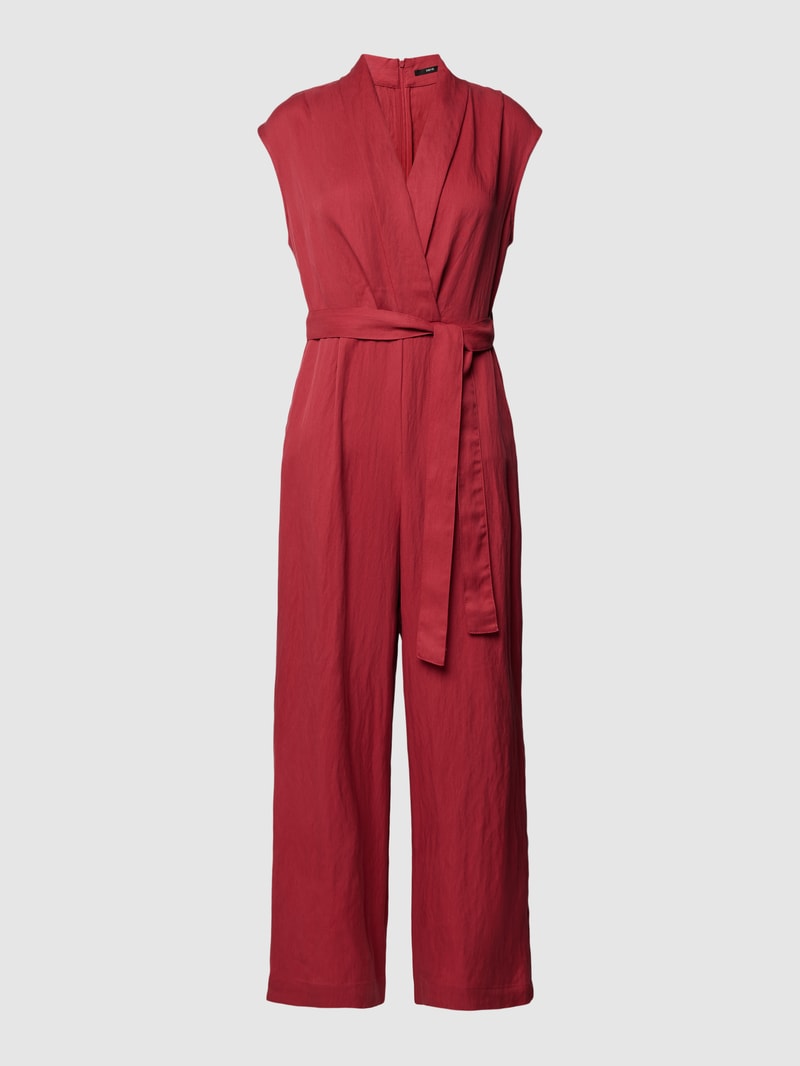 Jumpsuit aus Lyocell-Mix mit Viskose-Anteil in Wickel-Optik in fuchsia