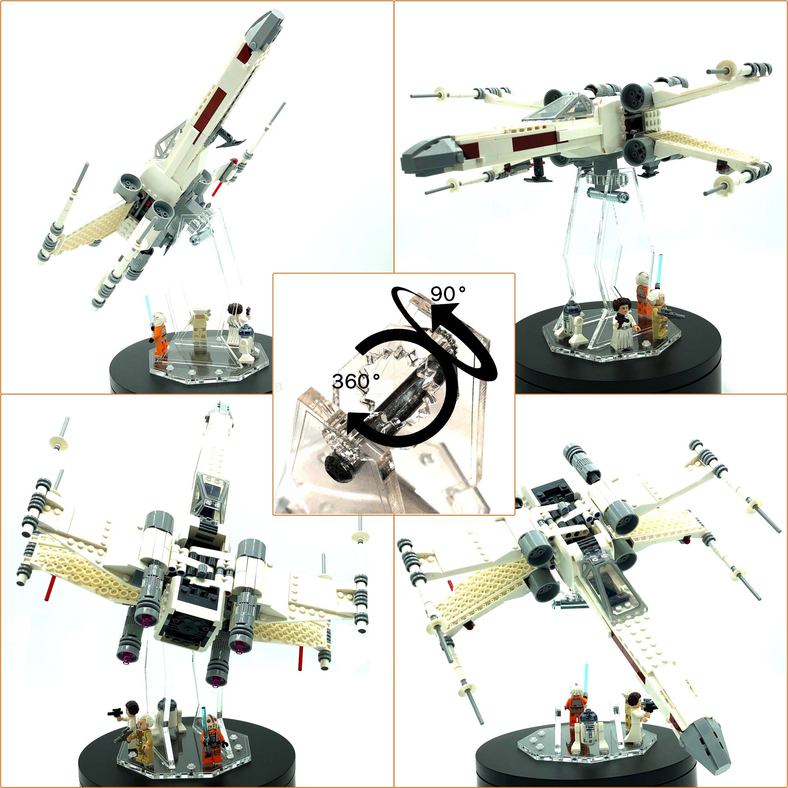 AREA17 Standfuß Universal Acryl Display Stand für Lego 75190 75218 75256 75257 75281 75292 75300 75301 75302 75314 75316 - Standfuß für nahezu jedes Lego Modell - erhältlich in 3 verschiedenen Höhen…, Passend für alle LEGO Modelle bei denen an der Un